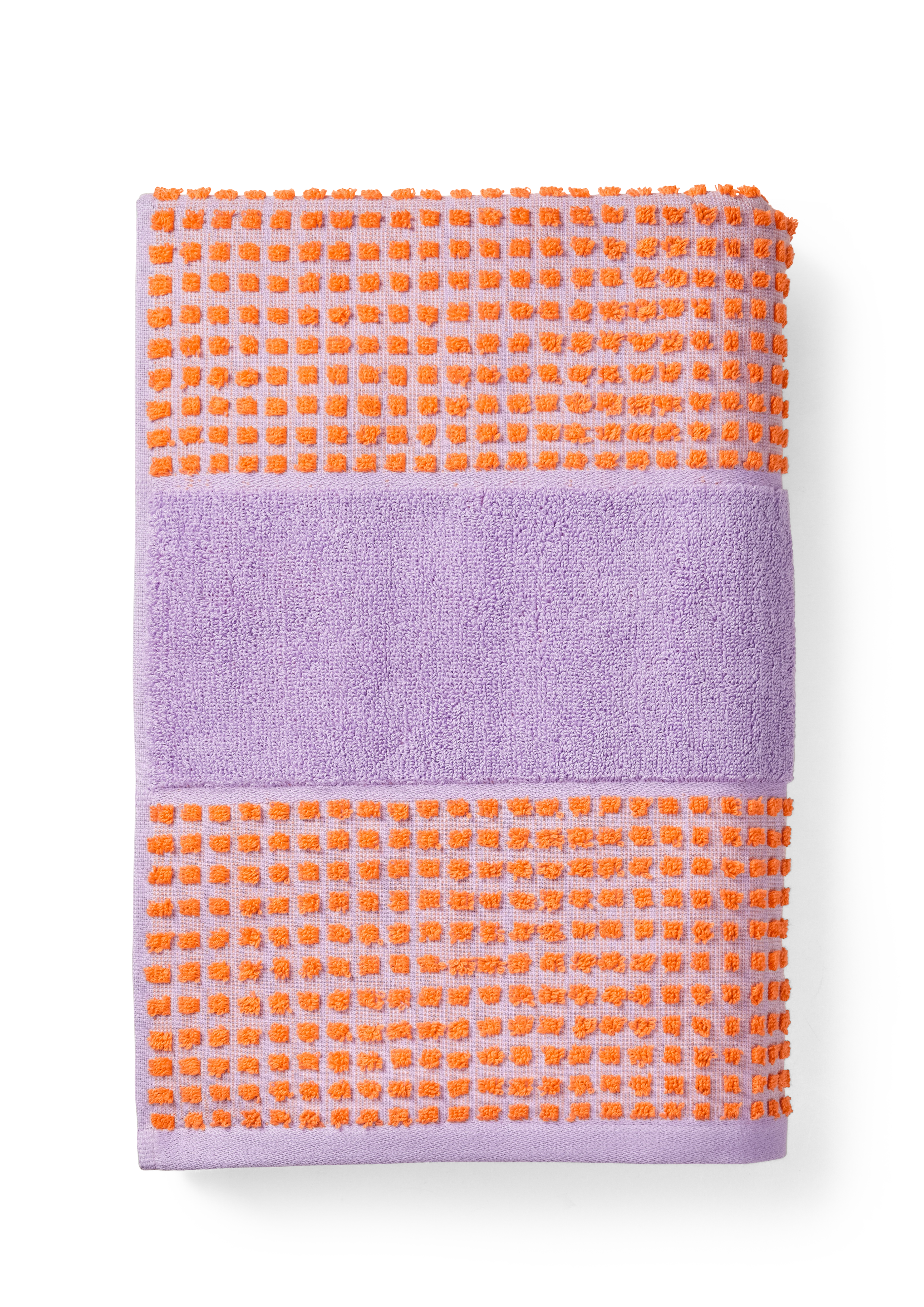Håndkle 70x140 cm fra JUNA i fargen Lavendel/Fersken, laget av Bomull
