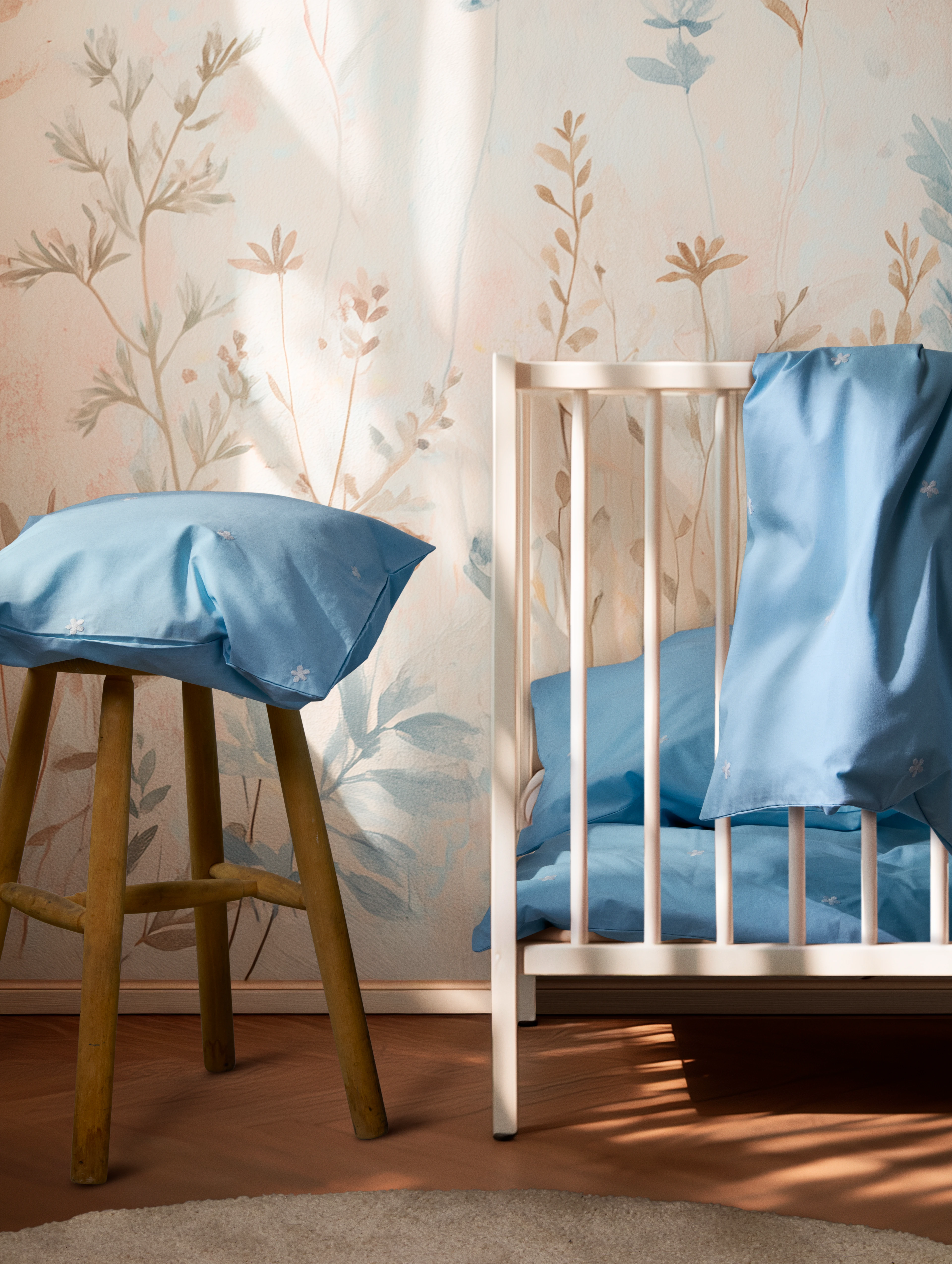 Baby Bed linen 70x100 cm from JUNA in Light blue color, made of Cotton