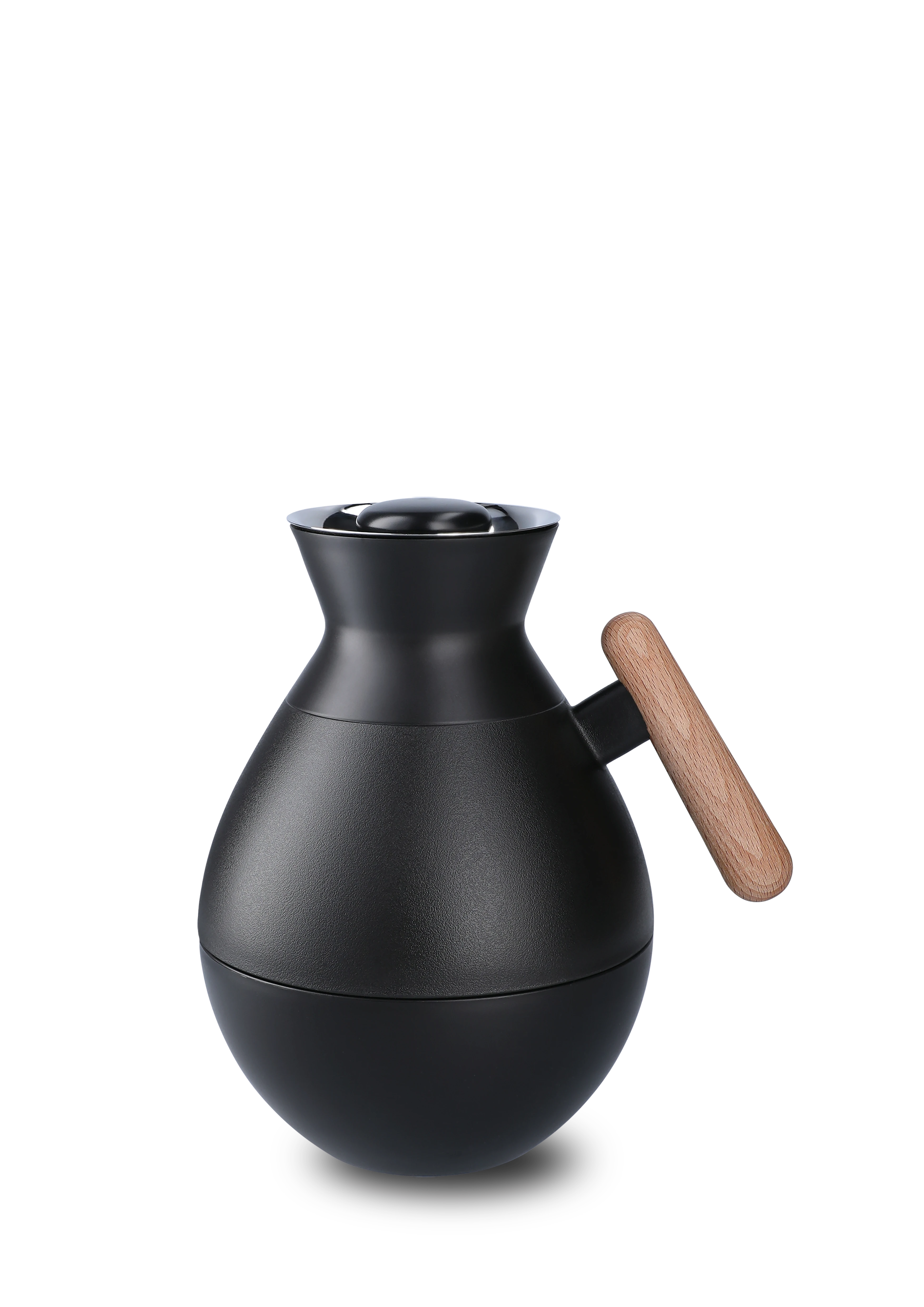 Stay warm thermos jug round 1,0 l from Rosendahl in Black color, made of Plastic