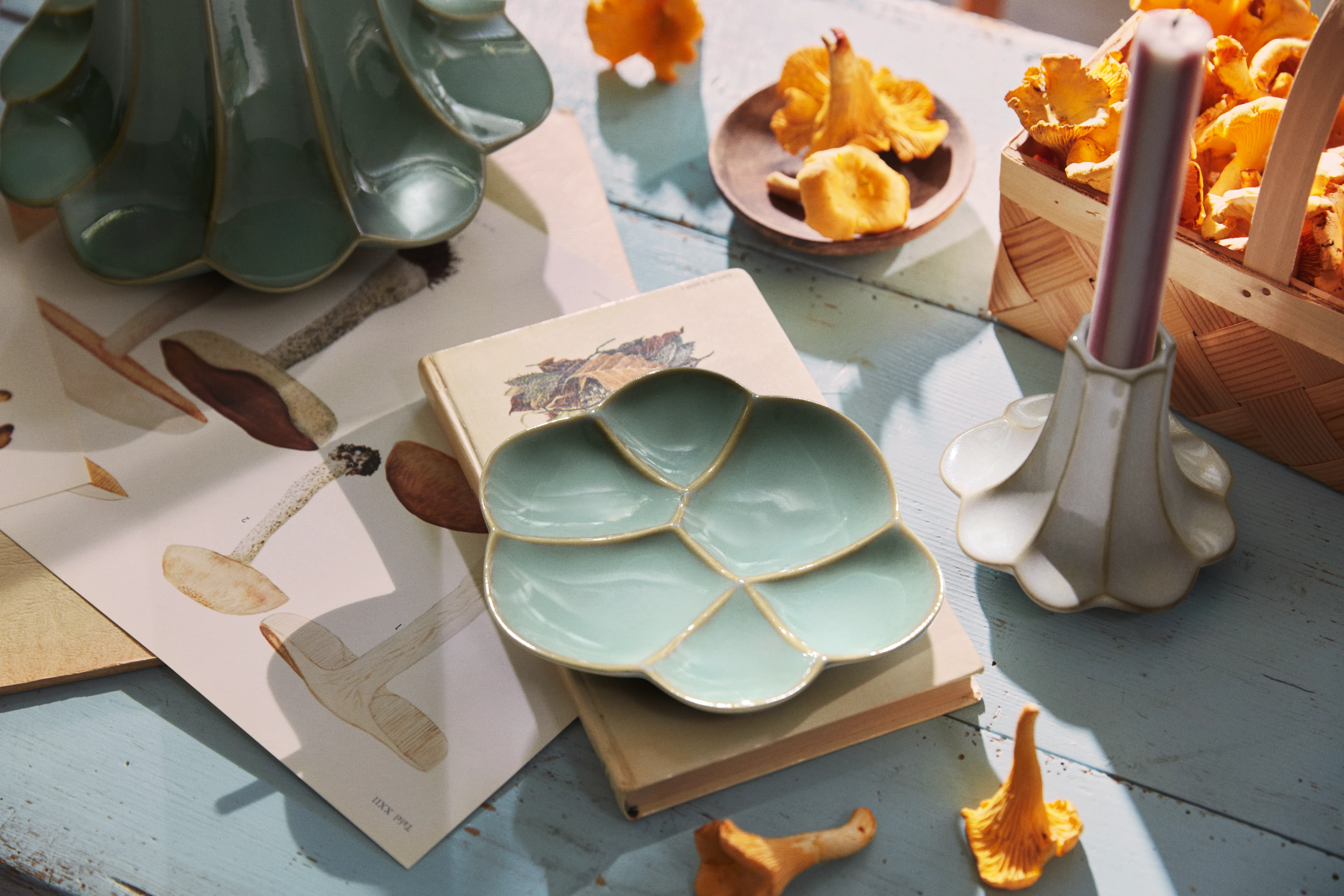 Candle holder H10 cm from Kähler  in Sand color, made of Ceramics