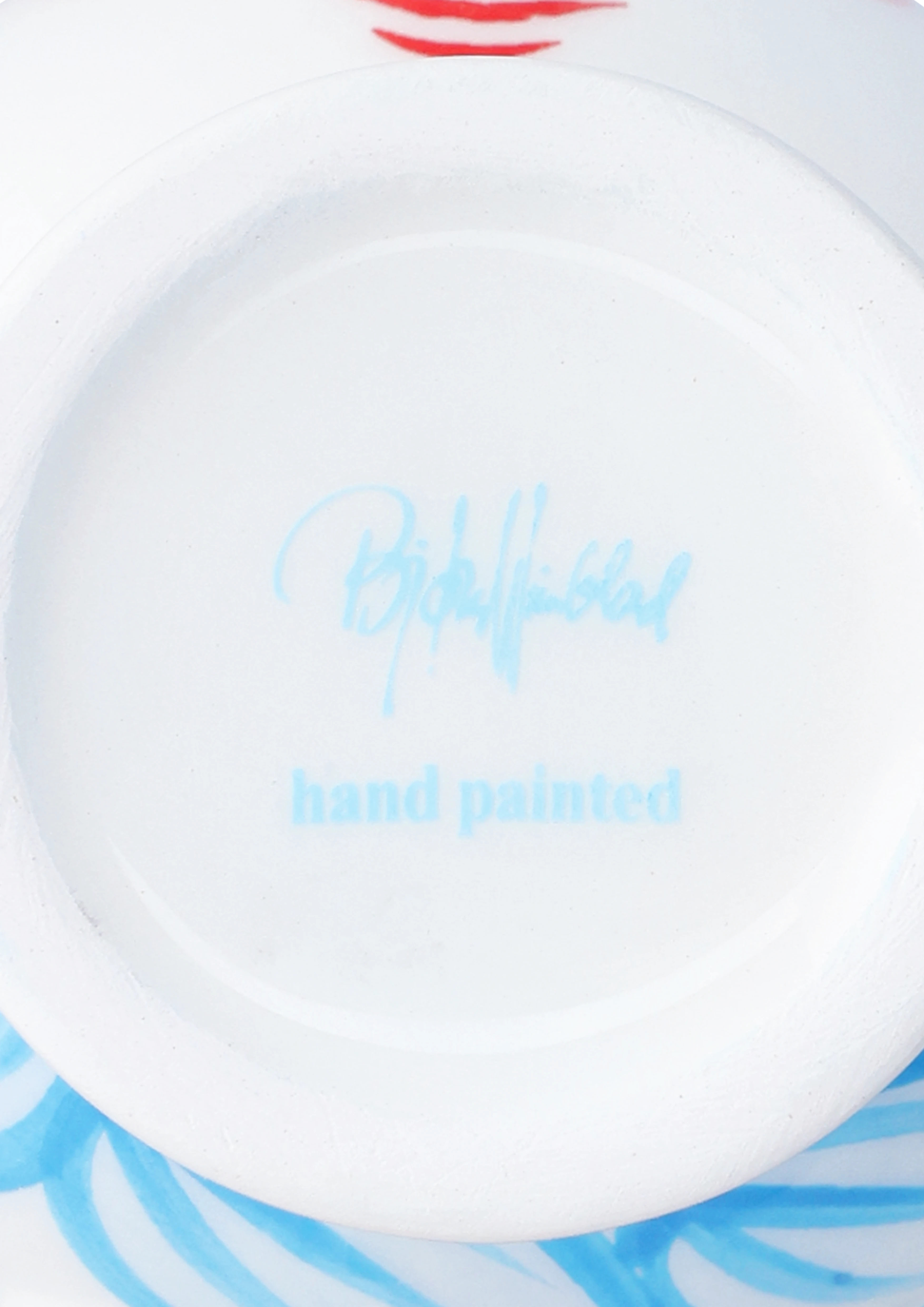 Candle holder H11.5 cm from Bjørn Wiinblad in Light blue color, made of Ceramics