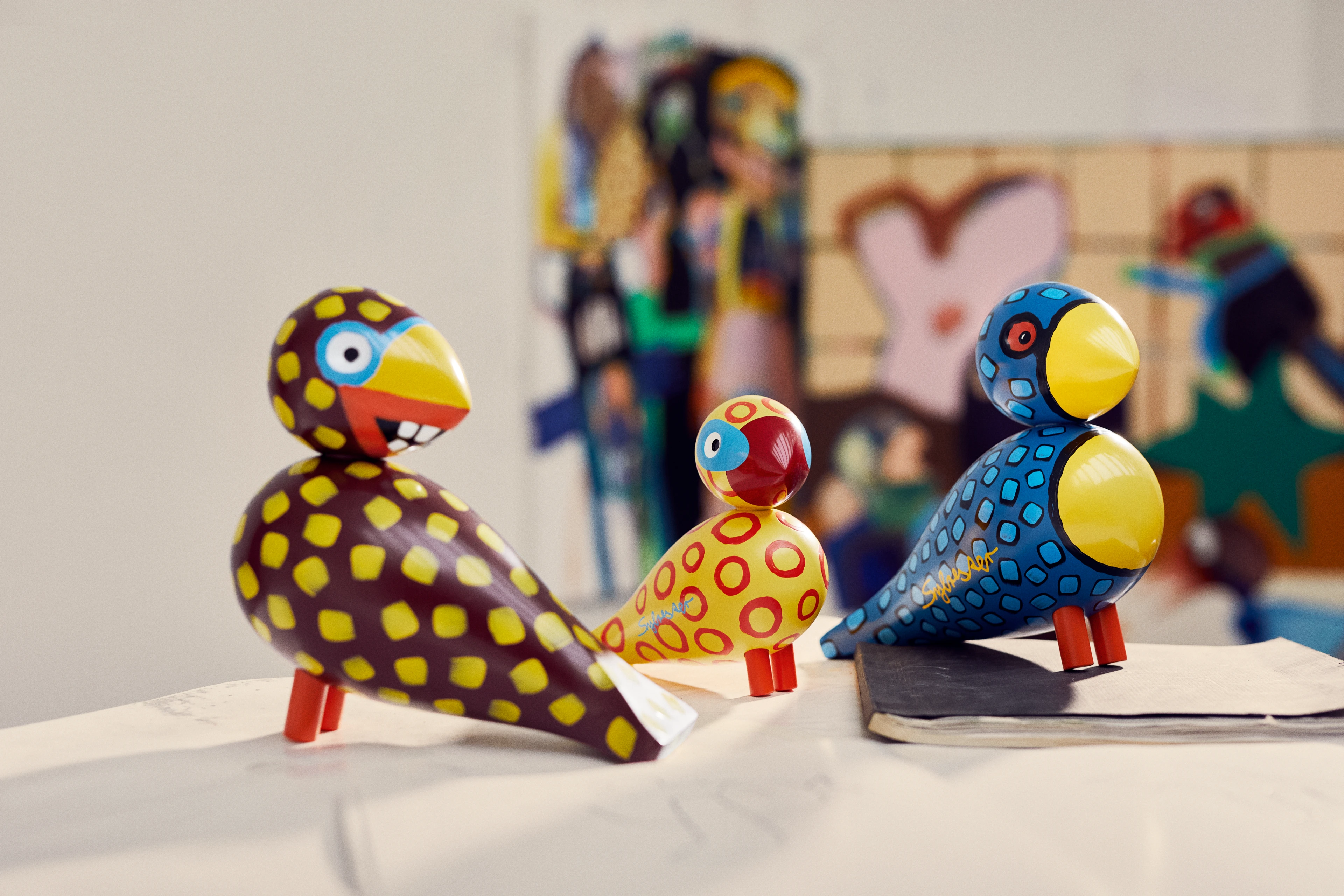 3 artist birds kay bojesen Leif Sylvester