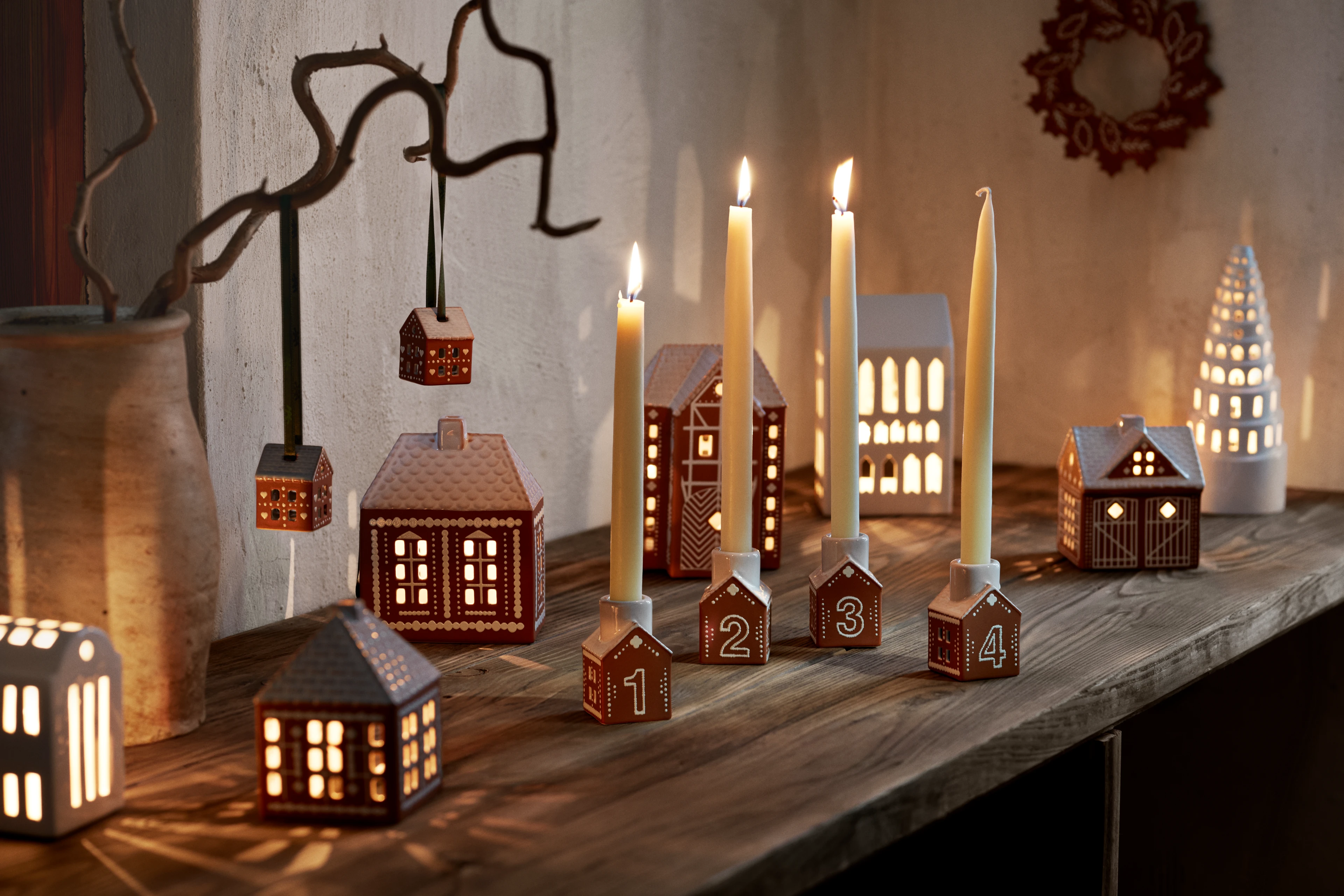 Advent candle holder H7.5 from Kähler  in Brown color, made of Ceramics