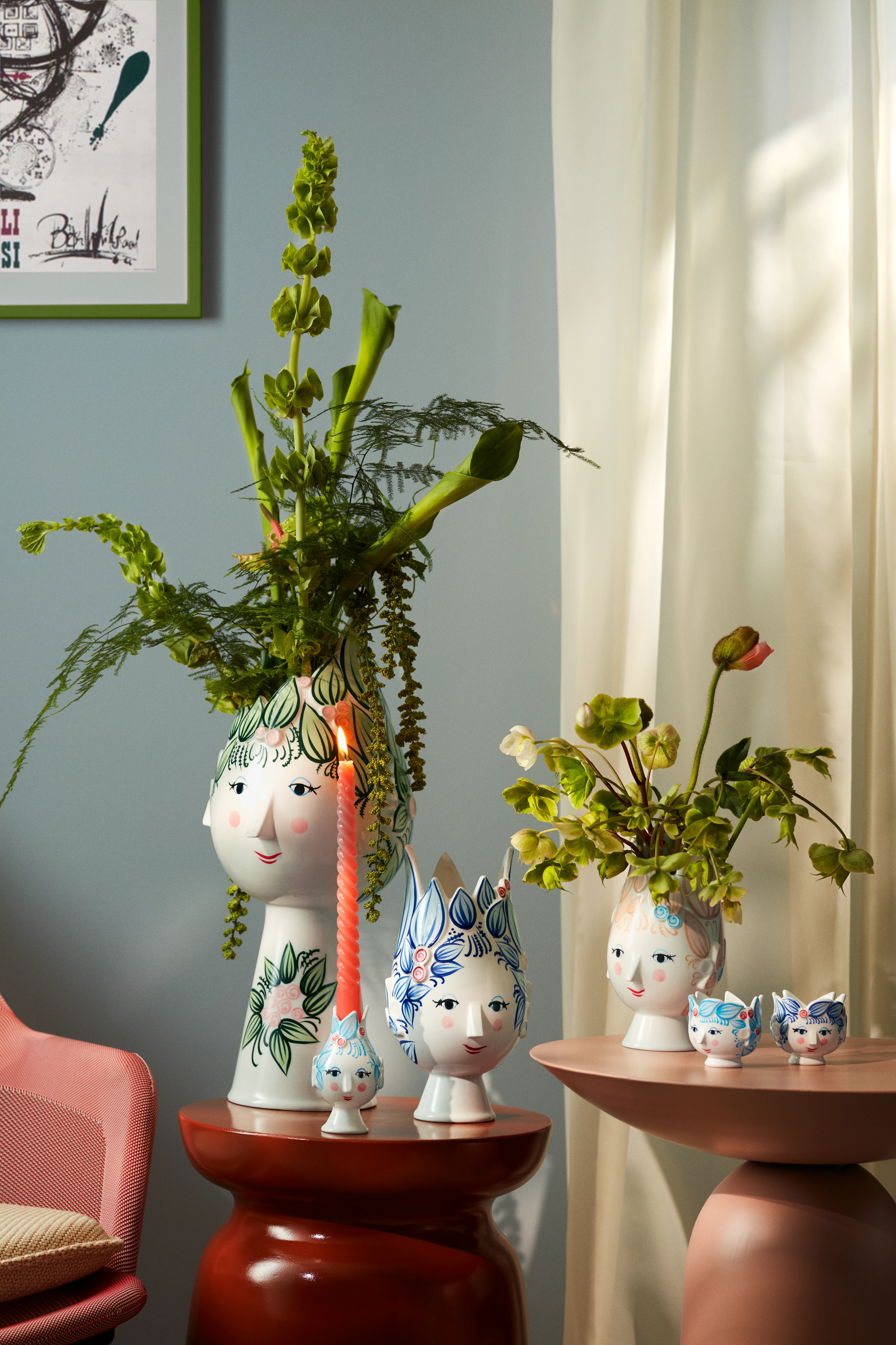 Vase H50 cm fra Bjørn Wiinblad i farven Grøn, lavet af Keramik