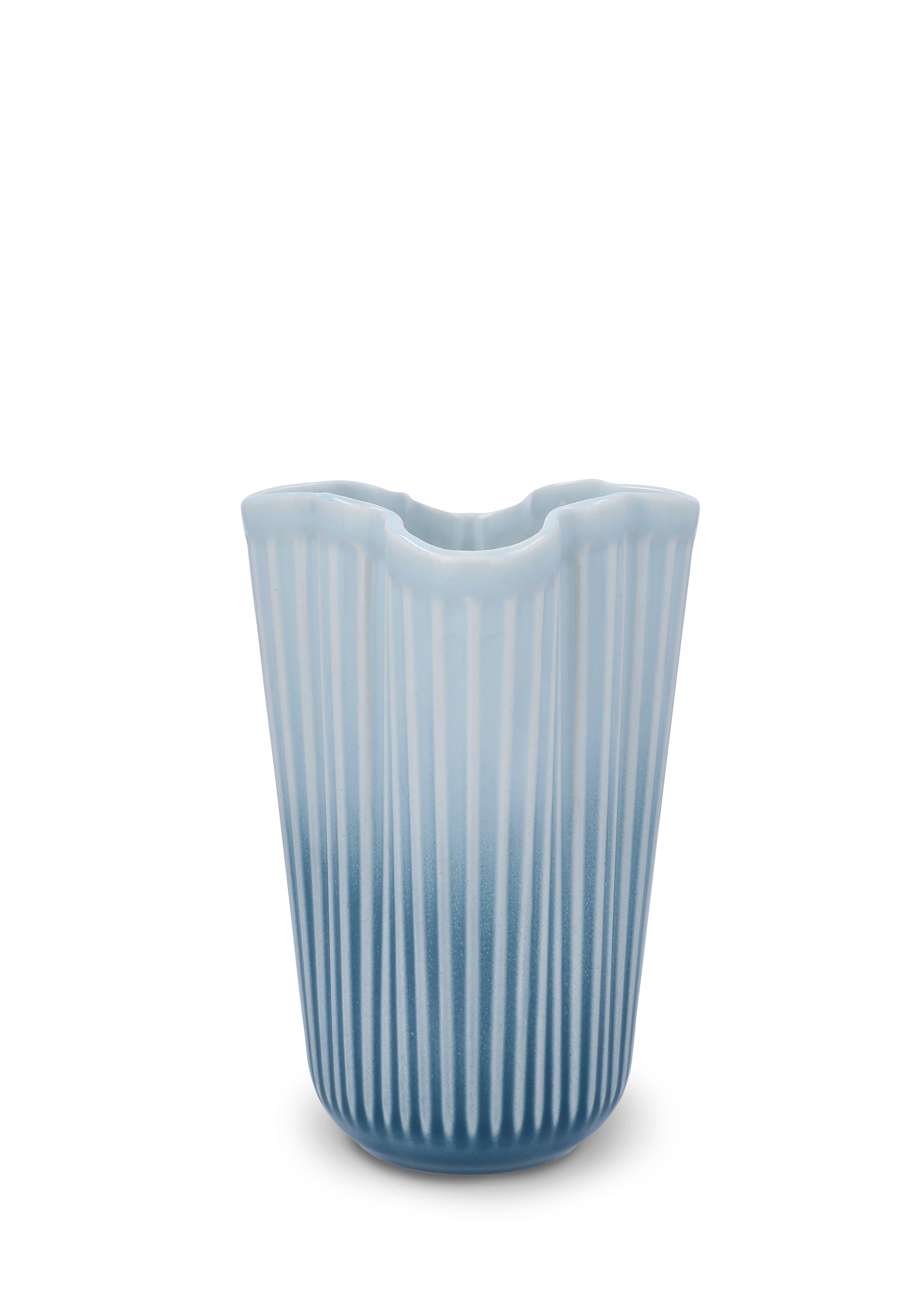 Unfold Vase H20.5 cm from Kähler in Blue color, made of Ceramics