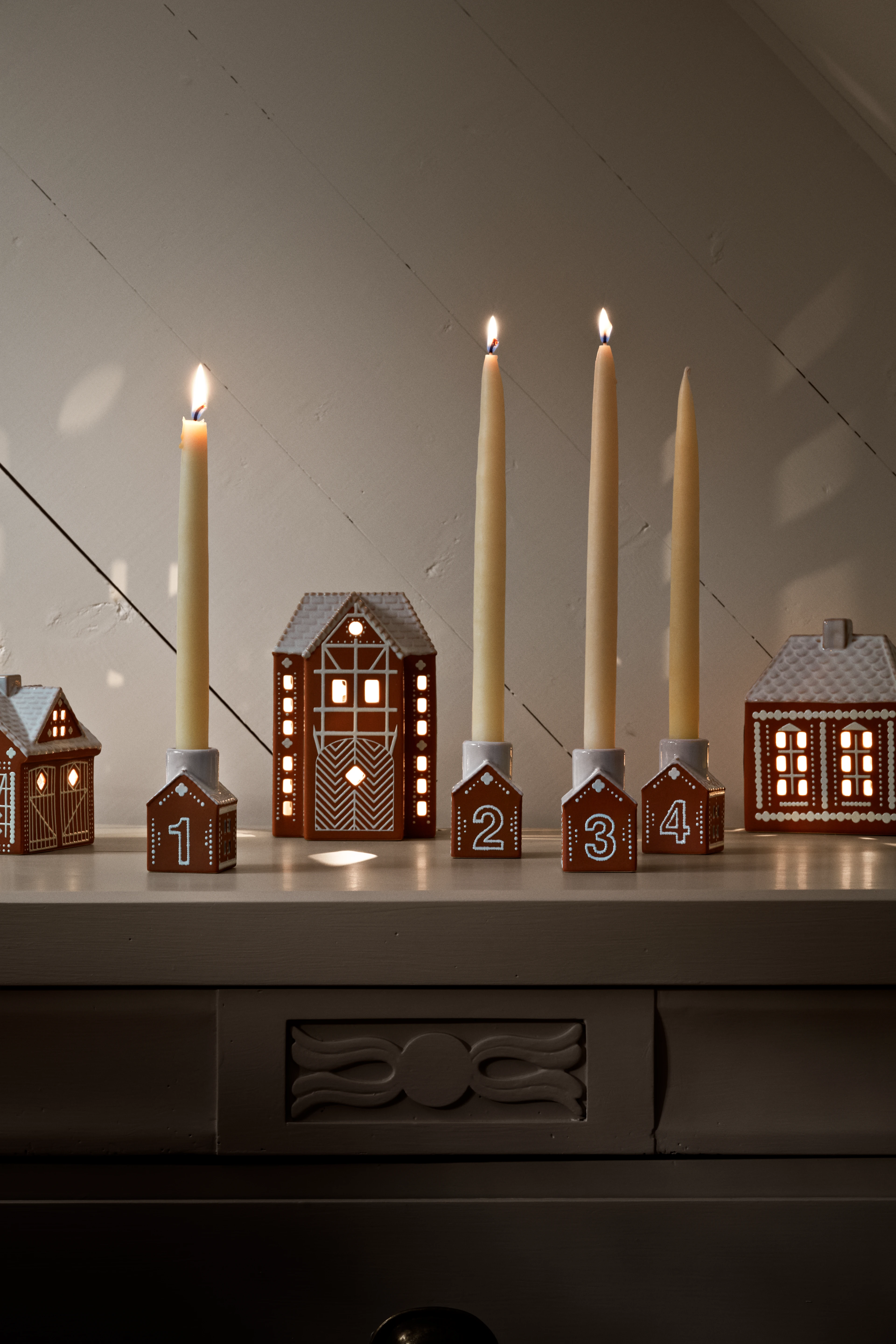 Advent candle holder H7.5 from Kähler  in Brown color, made of Ceramics