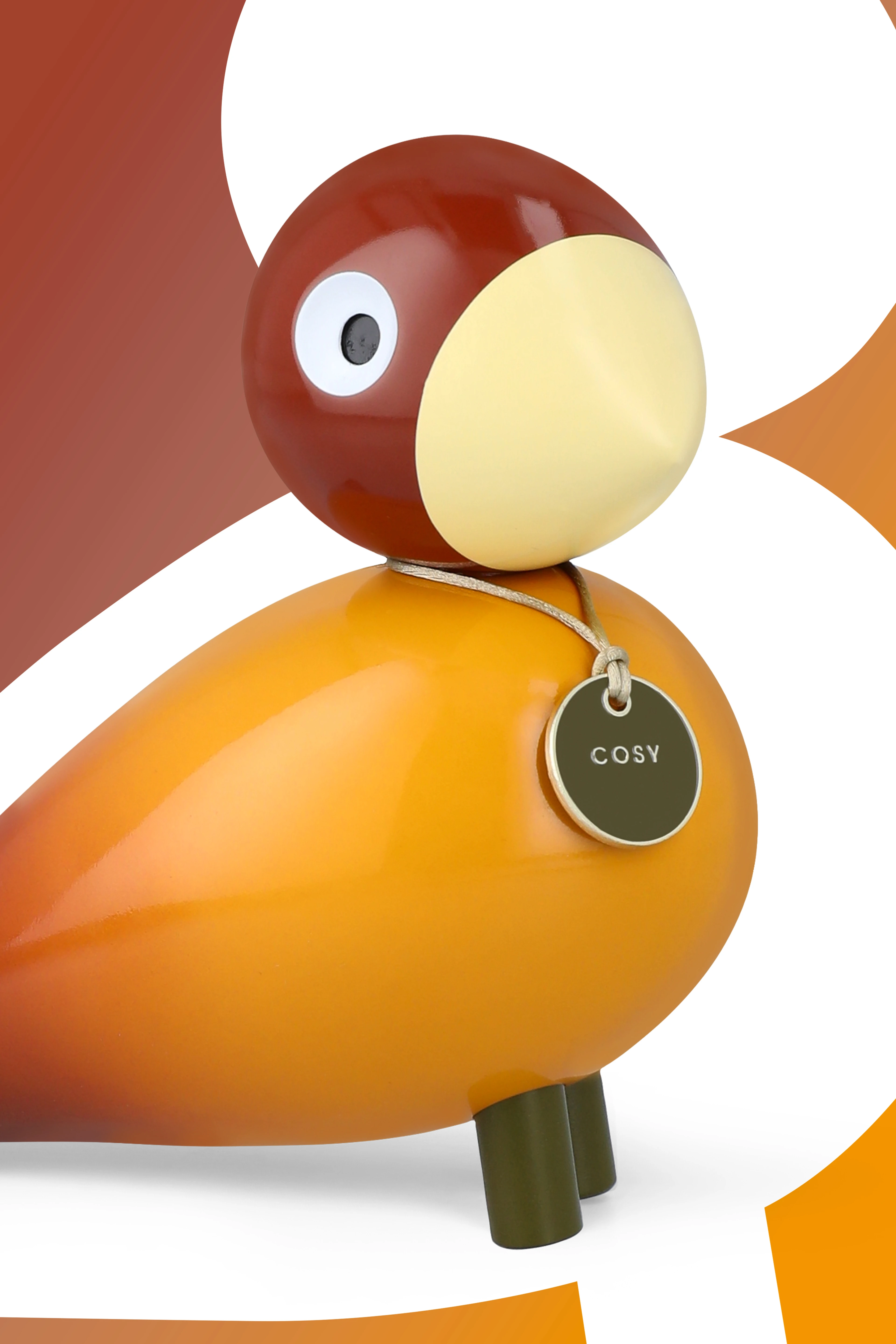 Cosy Story Bird H15.5 cm from Kay Bojesen in Orange color, made of Wood