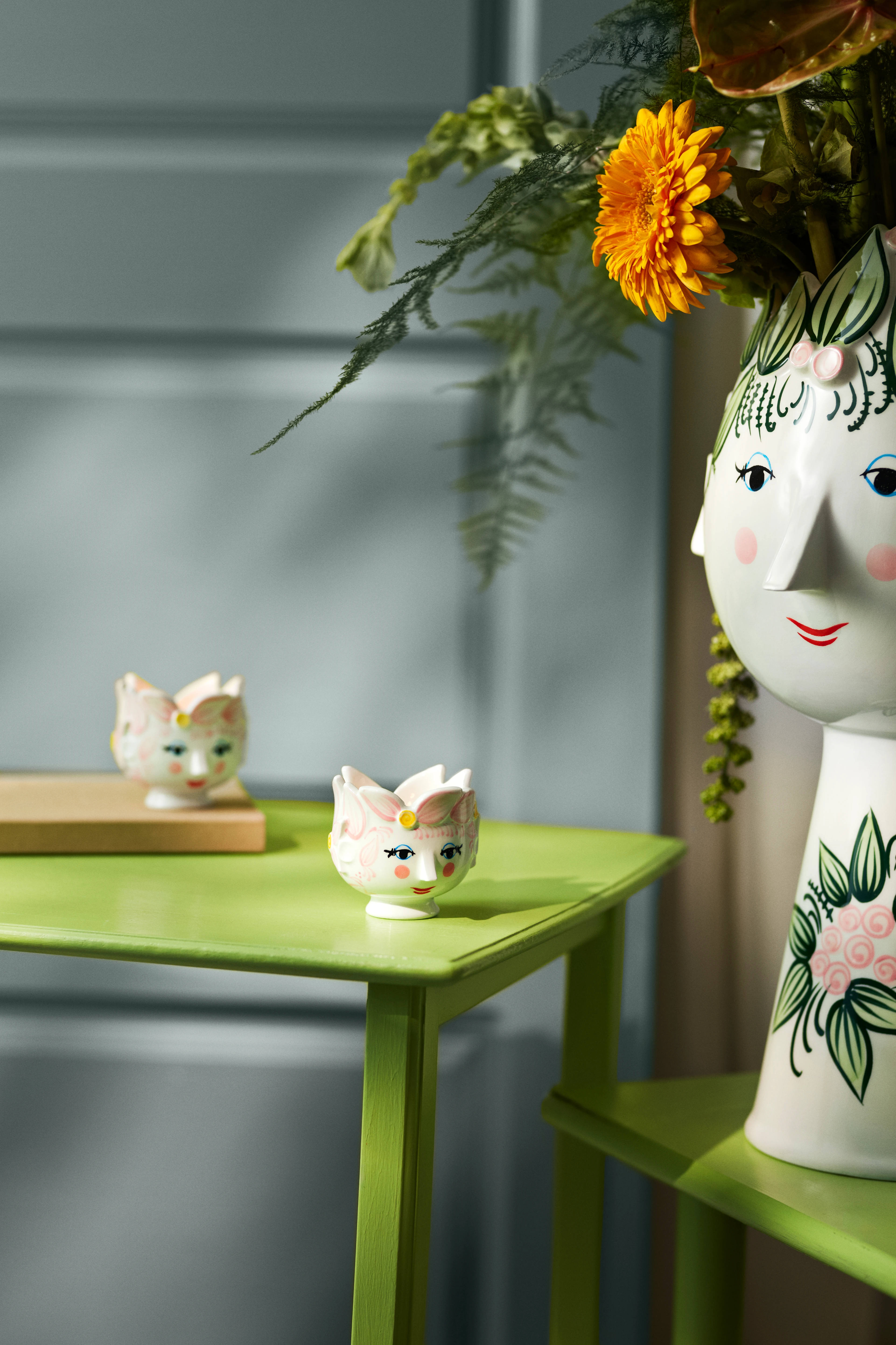 Vase H50 cm from Bjørn Wiinblad in Green color, made of Ceramics