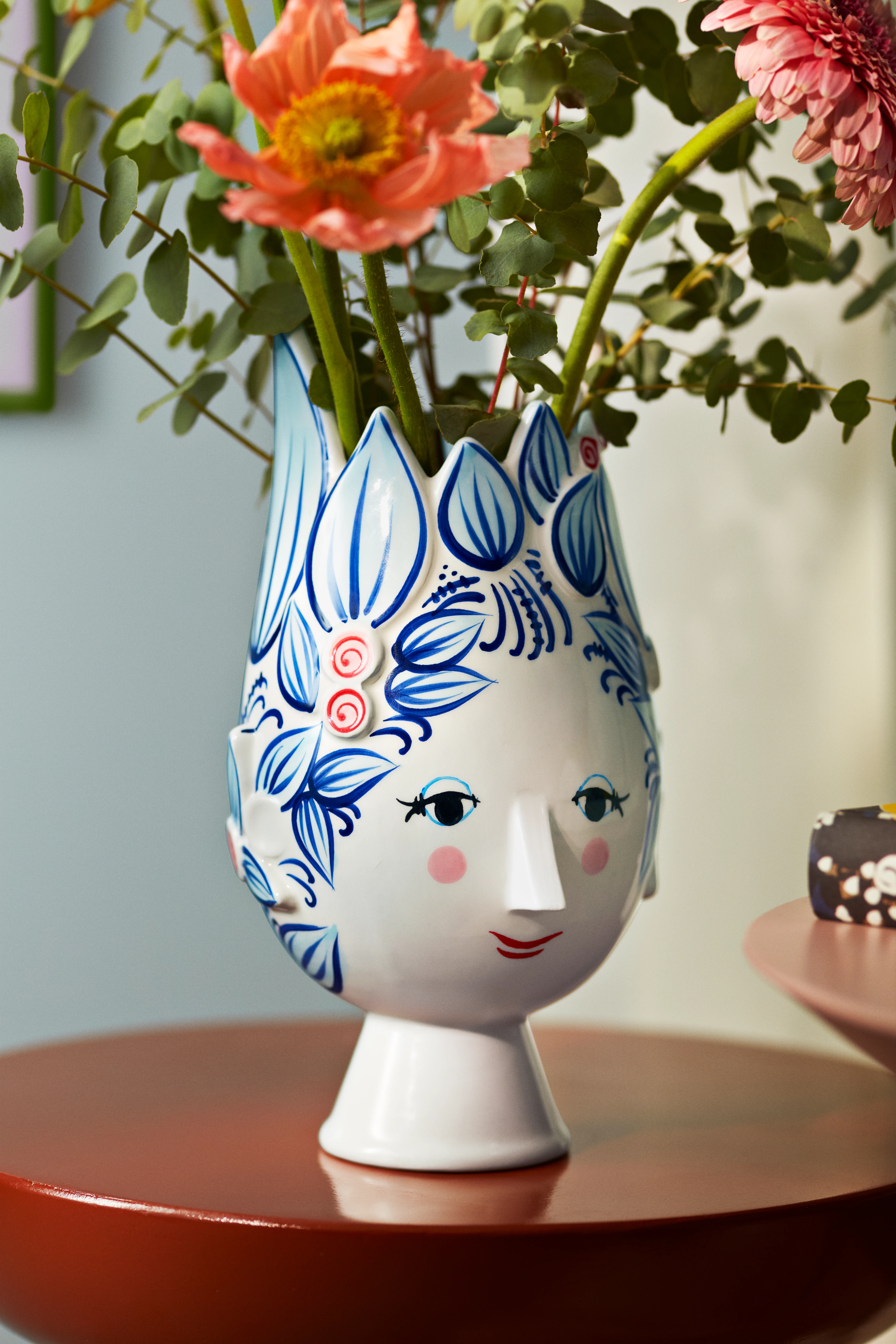 Vase H25 cm fra Bjørn Wiinblad i farven Blå, lavet af Keramik