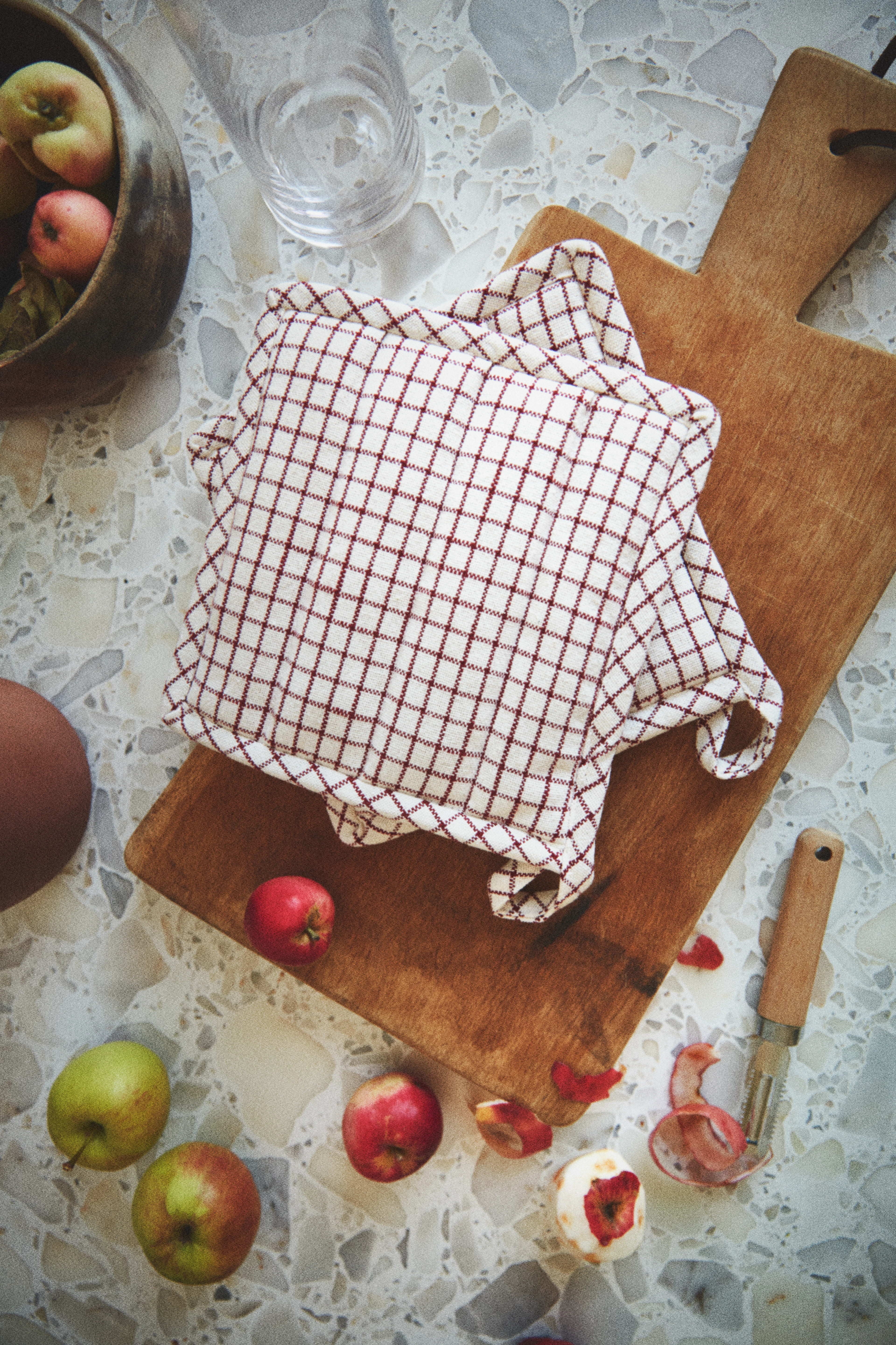 Garn Pot holder 22x22 cm 2 pcs. from Rosendahl in Terracotta color, made of Cotton blend