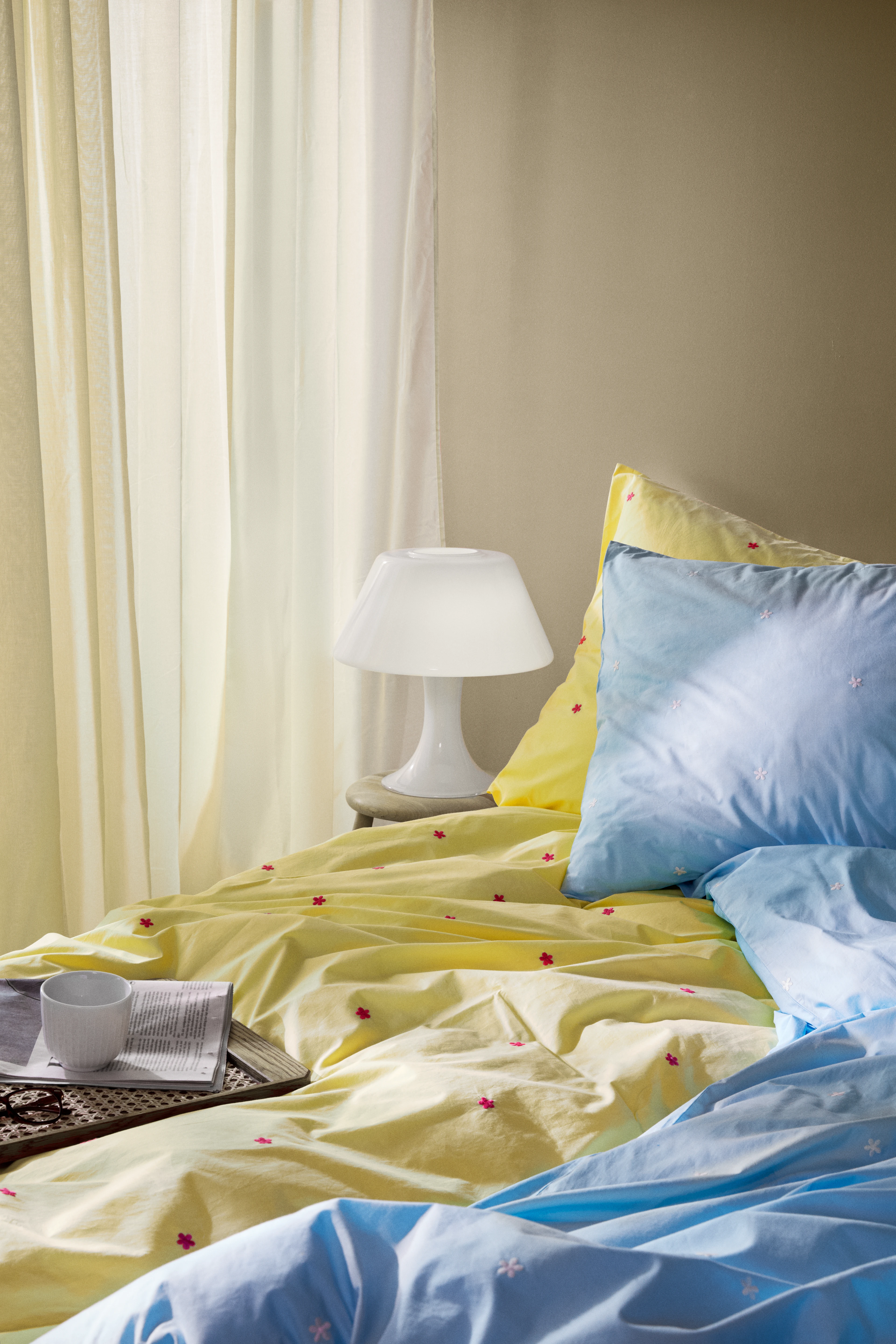 Bed linen 140x200 cm from JUNA in Yellow color, made of Cotton