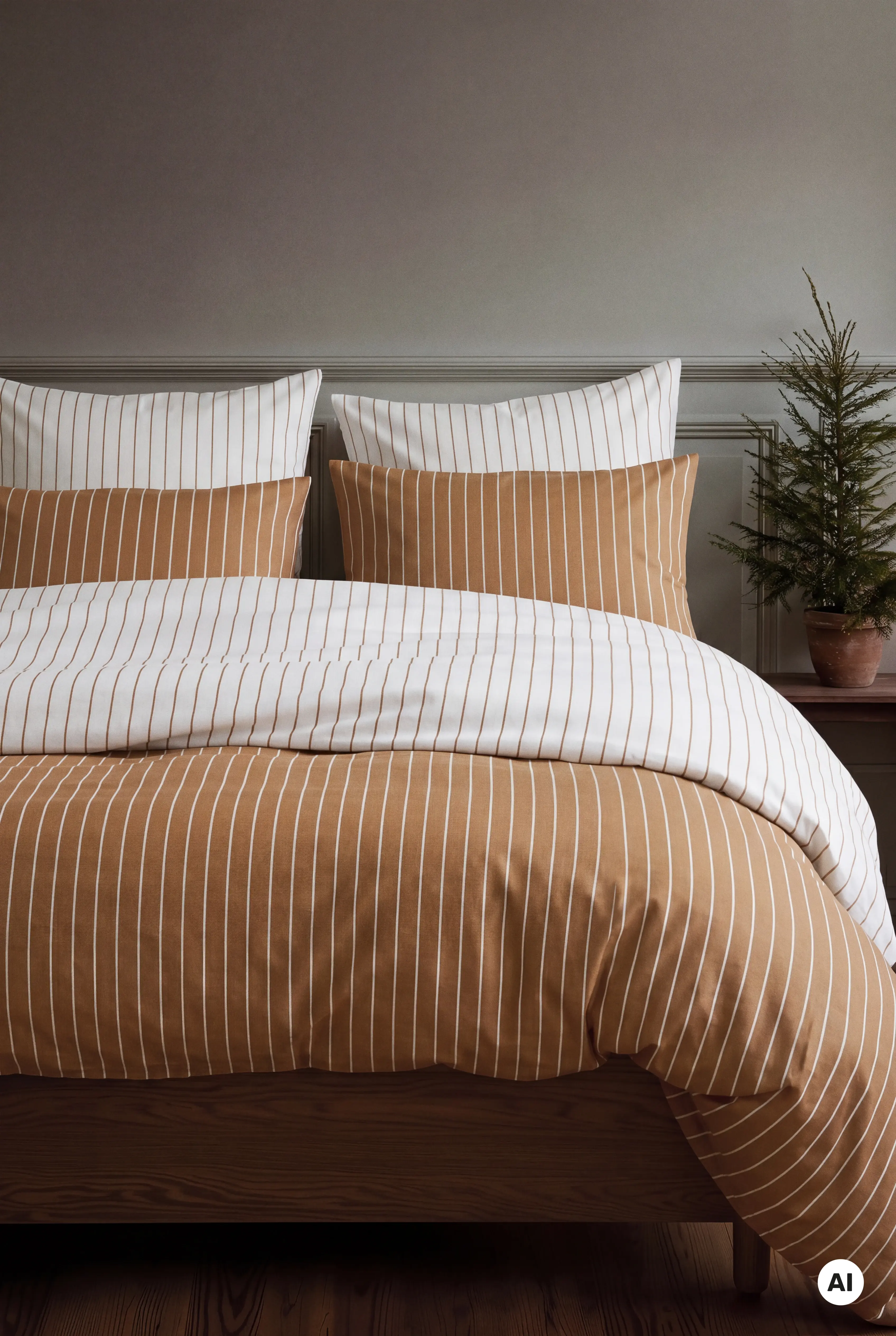 JUNA Bettwäsche 200x220 cm Off-White/Karamell