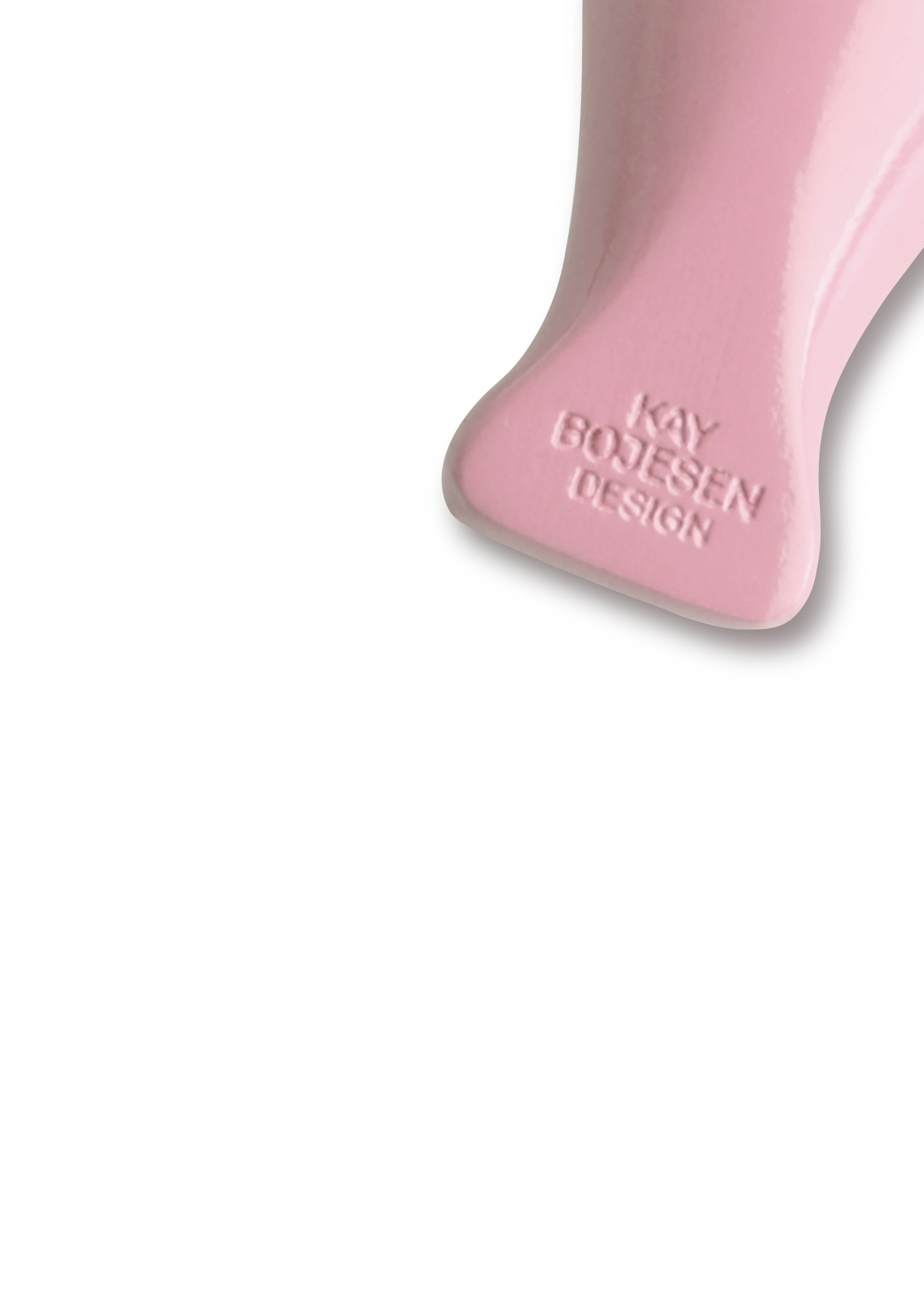 Fågel silvertonat metall nyckelring med naturläder från Kay Bojesen i färgen Rosa, tillverkad av Trä