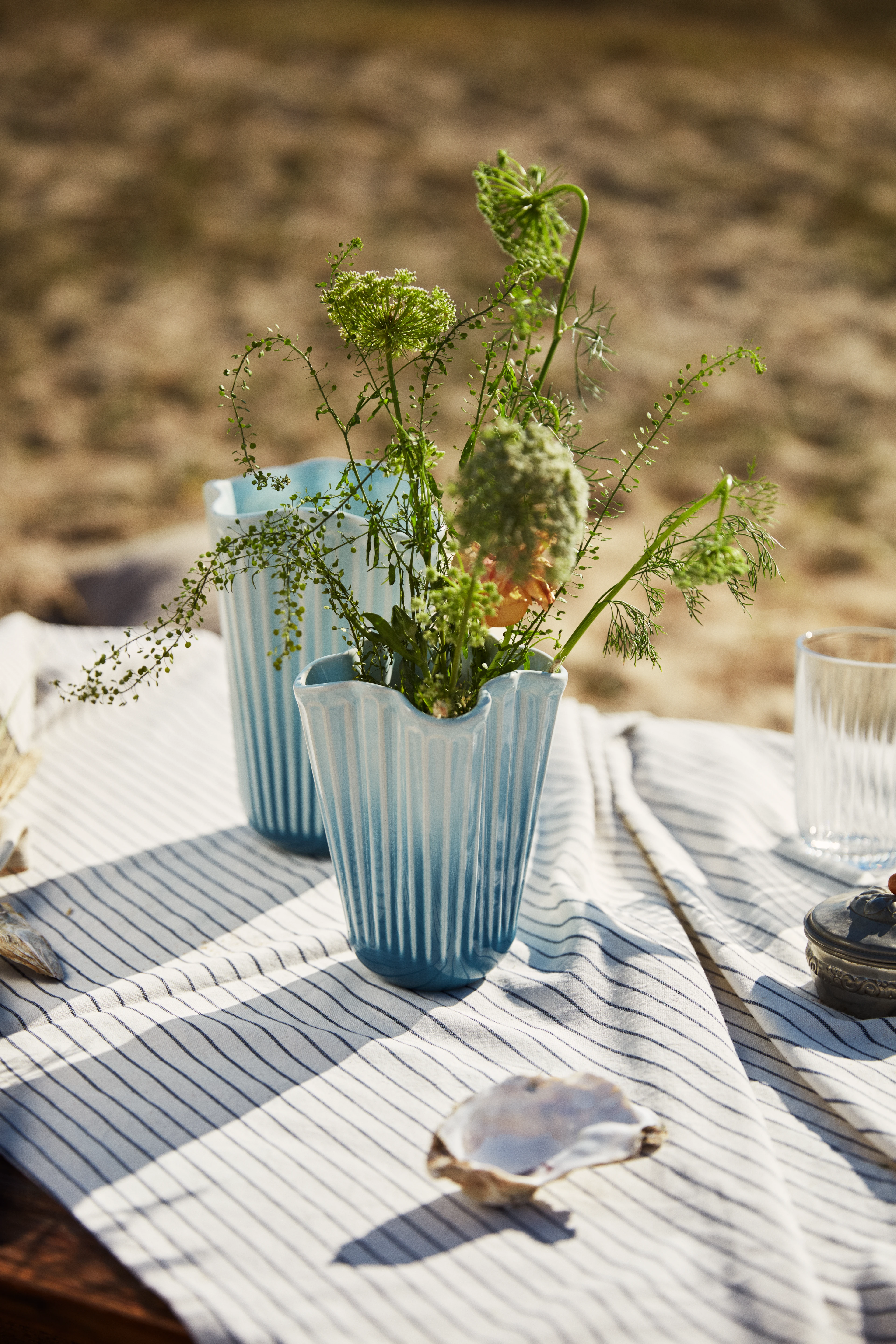 Unfold Vase H16.5 cm from Kähler in Blue color, made of Ceramics