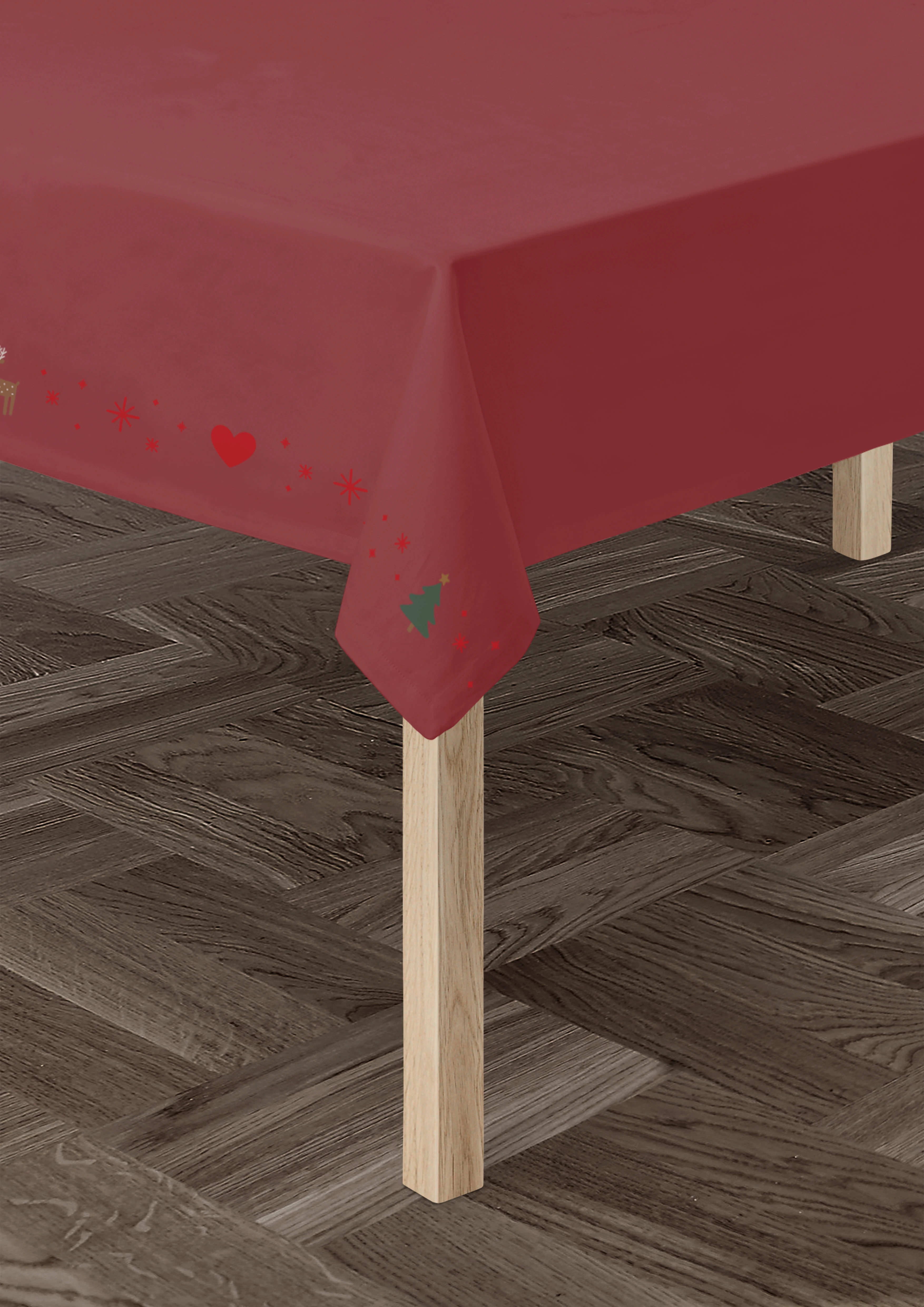 Tablecloth 150x270 cm from JUNA in Red color, made of Cotton blend