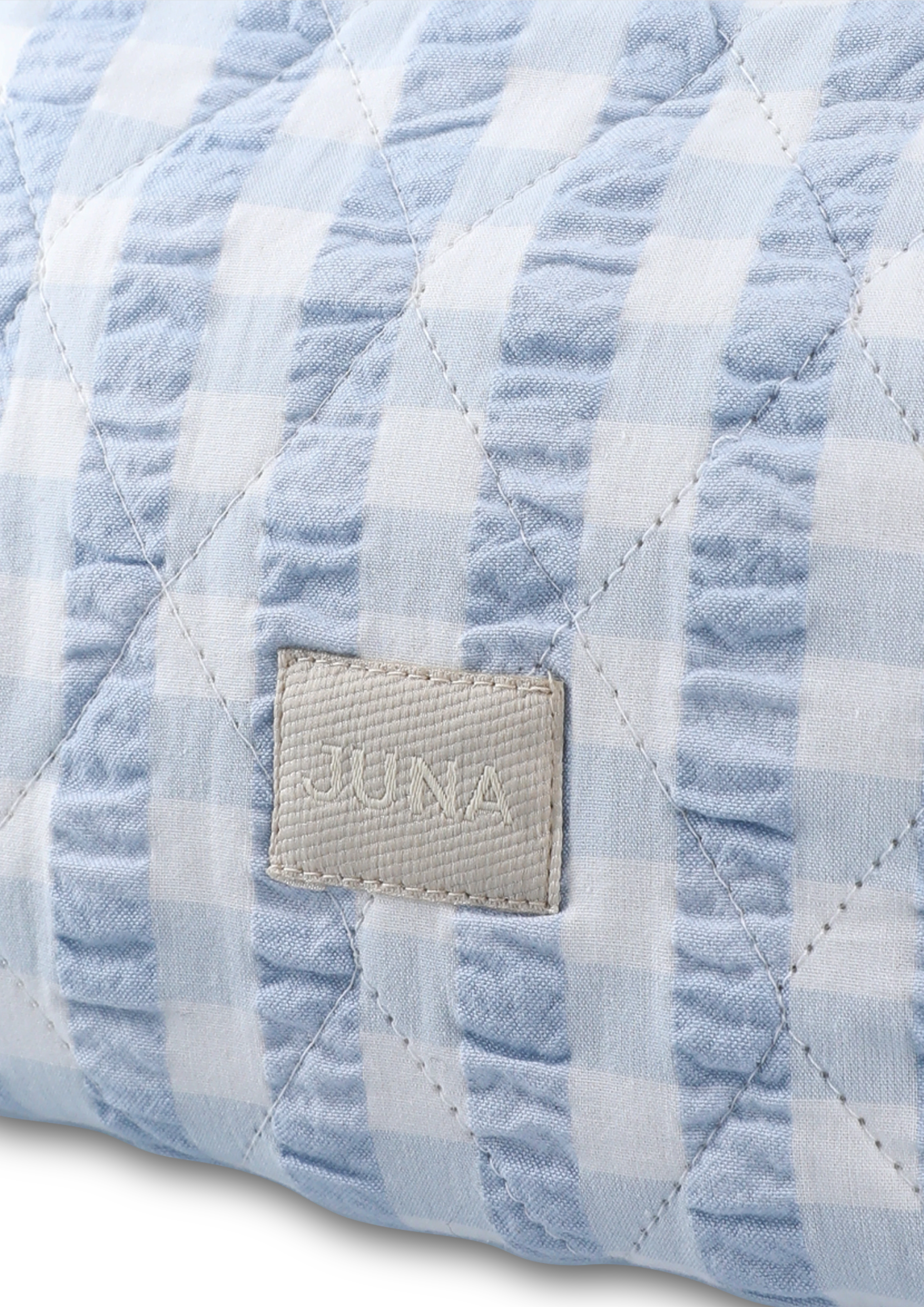 Nola Makeup bag 23x5x15 cm from JUNA in Light blue/White color, made of Cotton