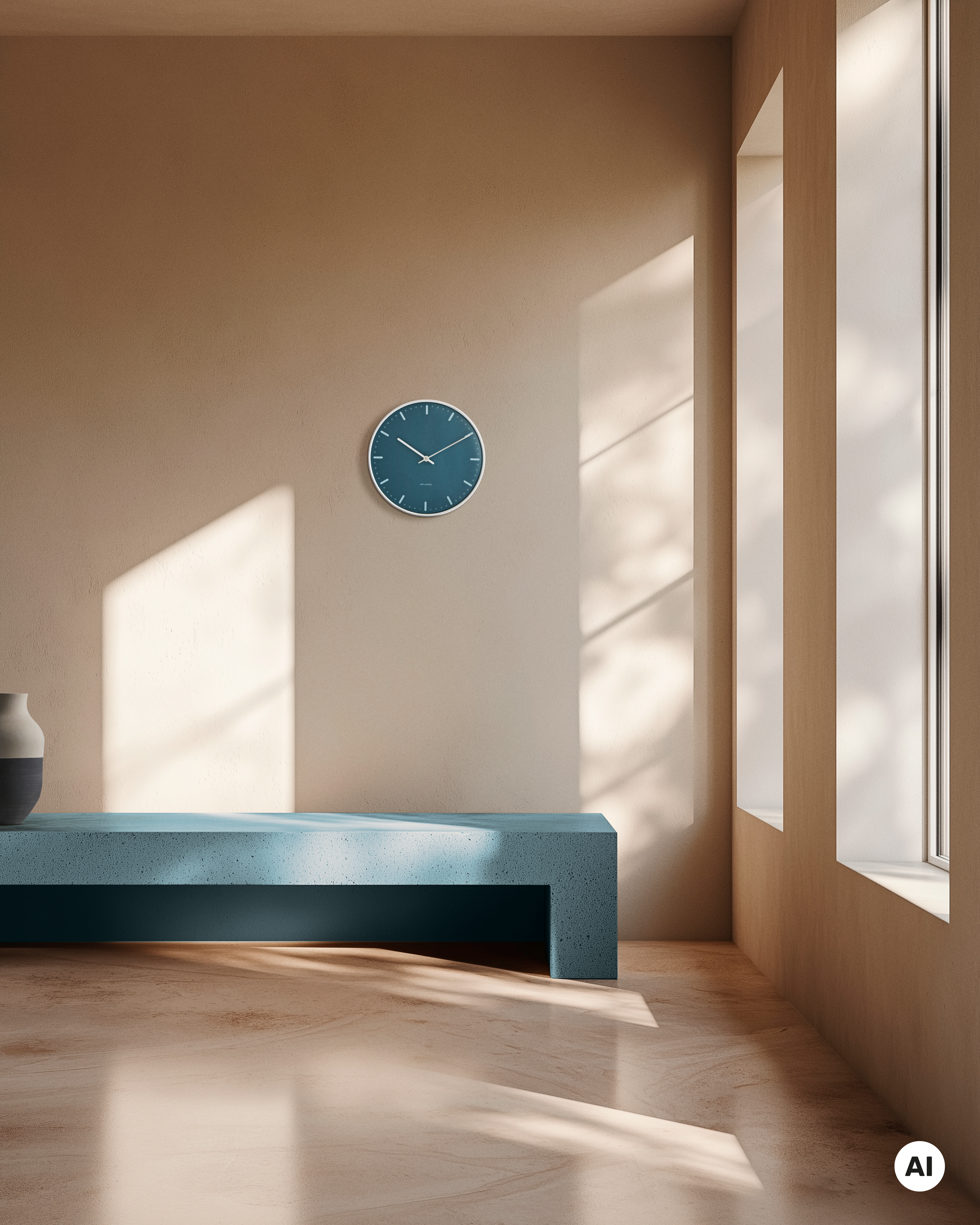 Arne Jacobsen Clocks Wall clock 29 cm in blue from City Hall