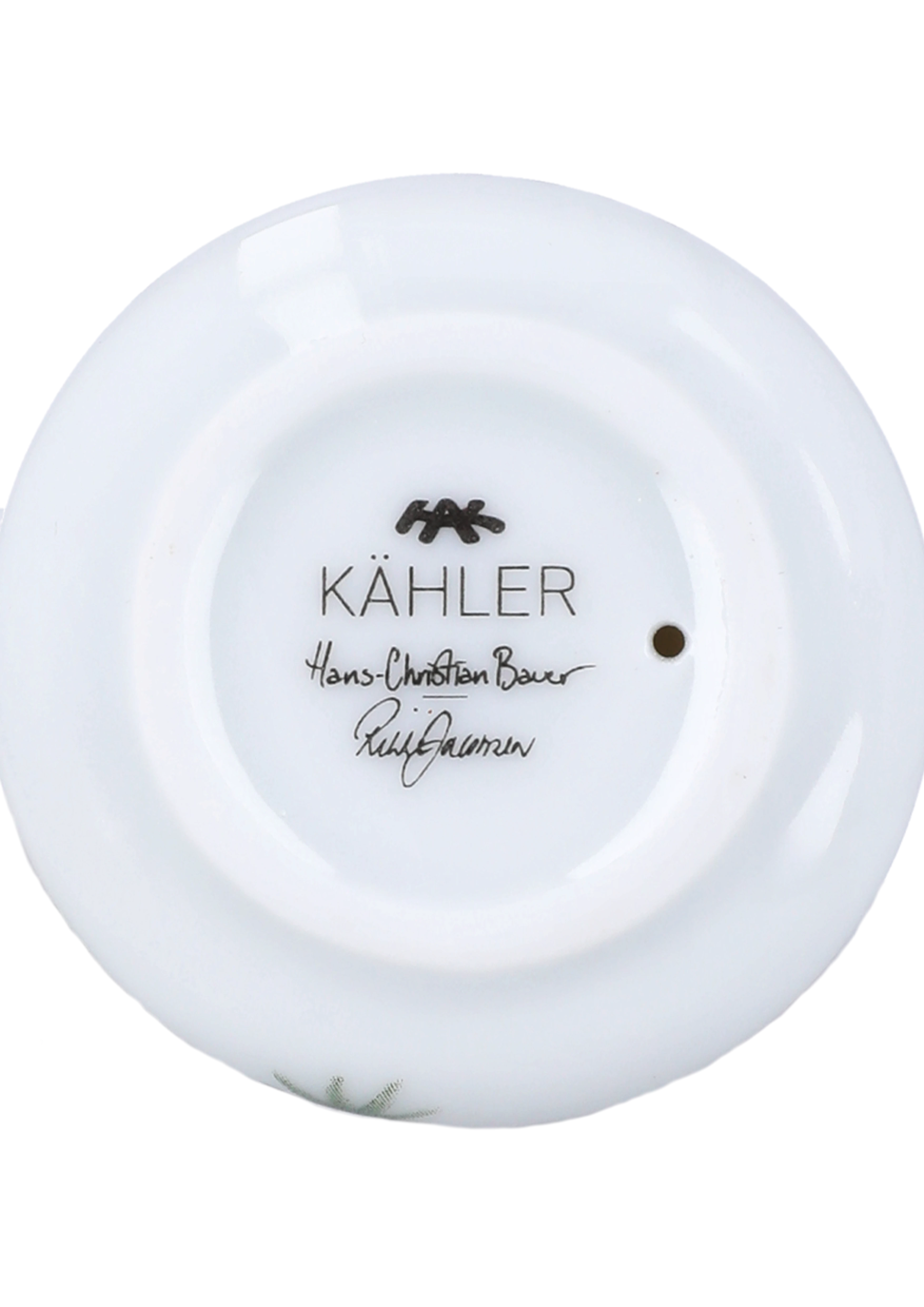 Weihnachtsfrau Ø6 cm von Kähler in der Farbe Weiss mit Dekoration, hergestellt aus Keramik