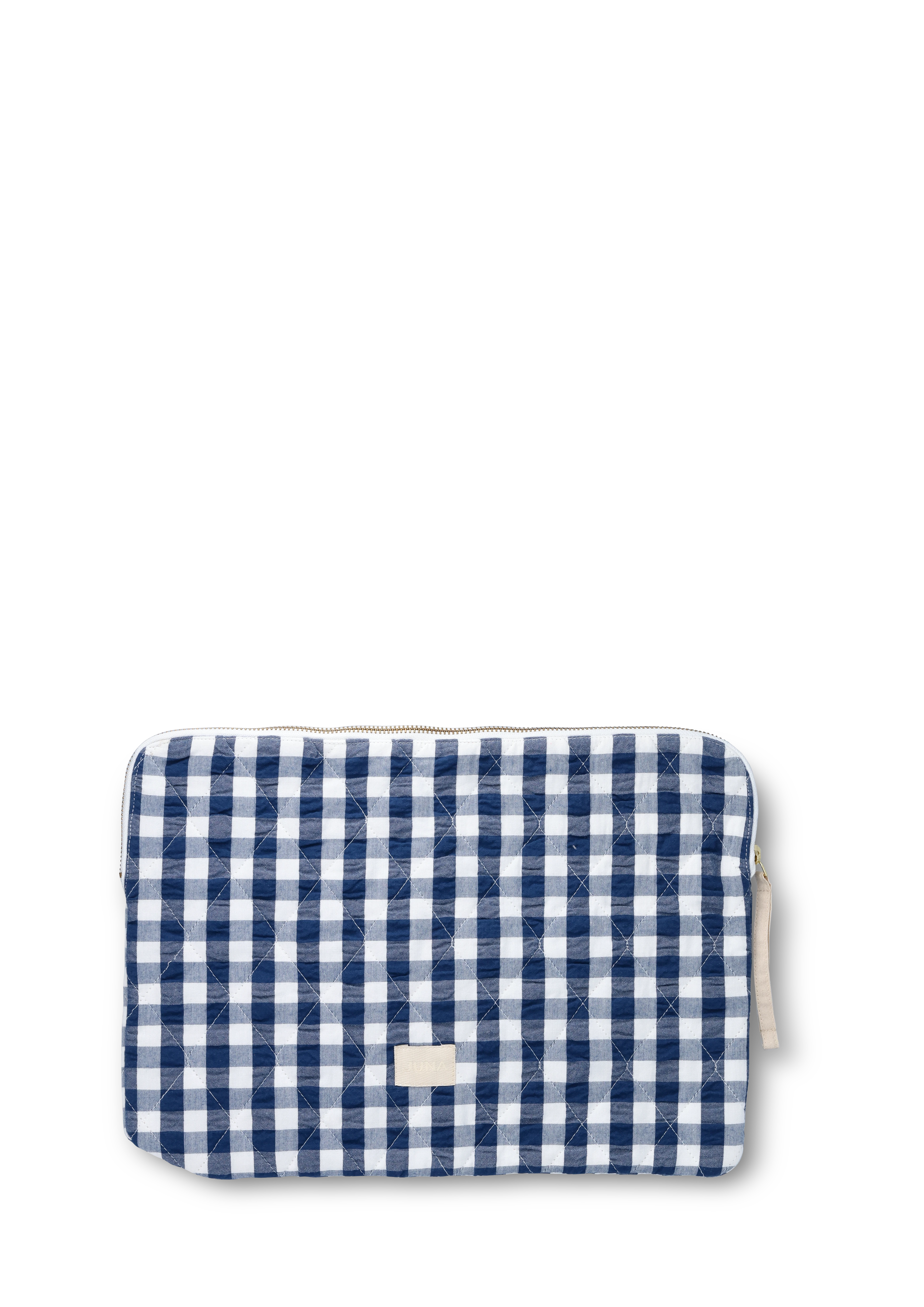 Pondus Computer sleeve 38x28 cm fra JUNA i farven Mørk blå/Hvid, lavet af Bomuld