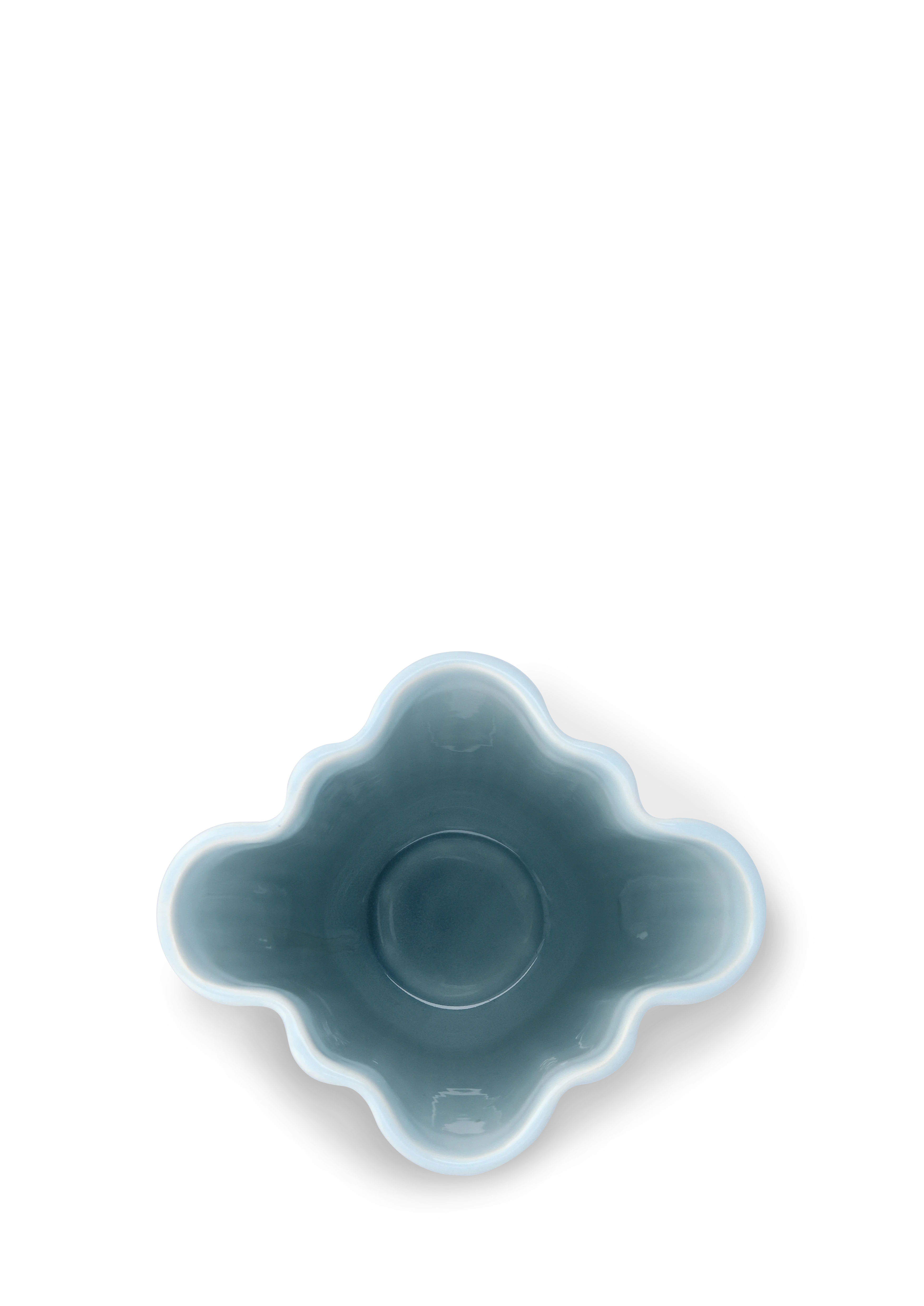 Unfold Vase H20.5 cm von Kähler in der Farbe Blau, hergestellt aus Keramik