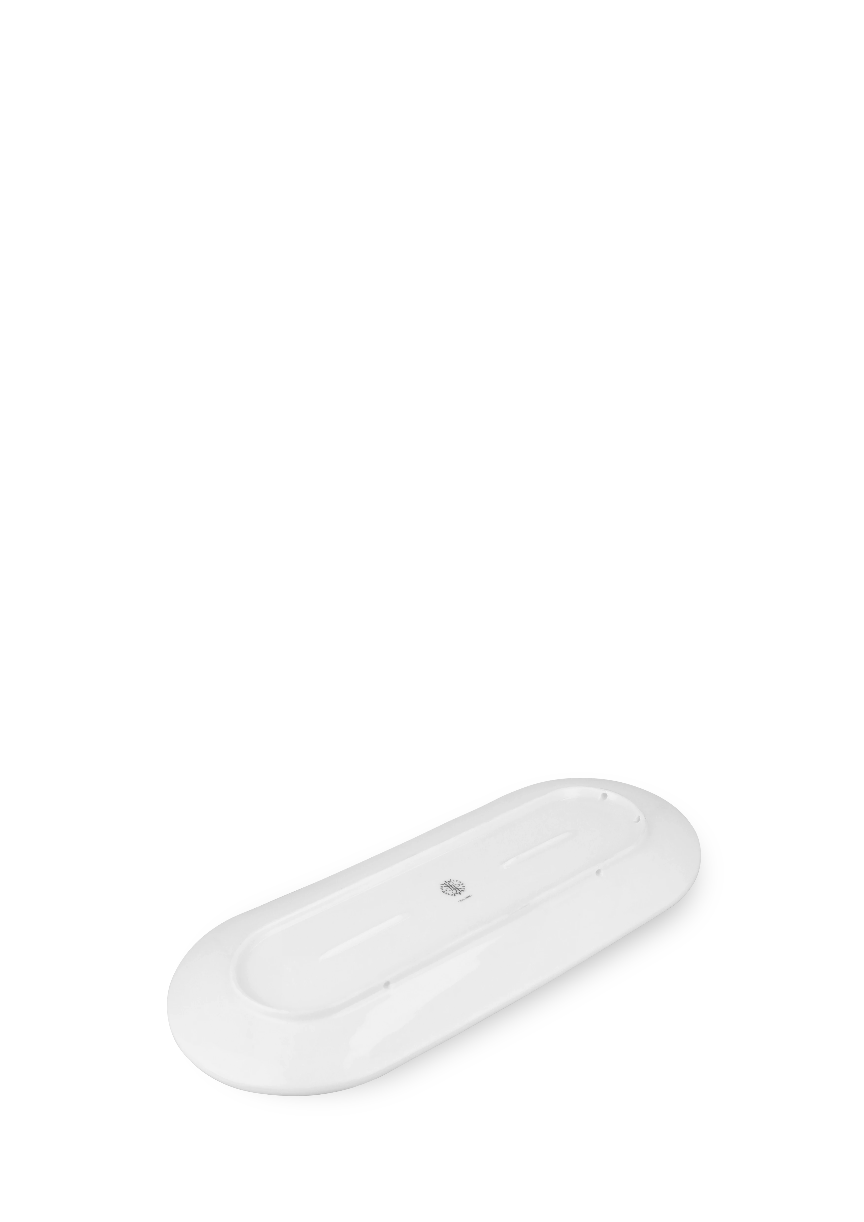 Oval serveringsfat 34x14.5 cm fra Lyngby Porcelæn i fargen Hvit, laget av Keramikk