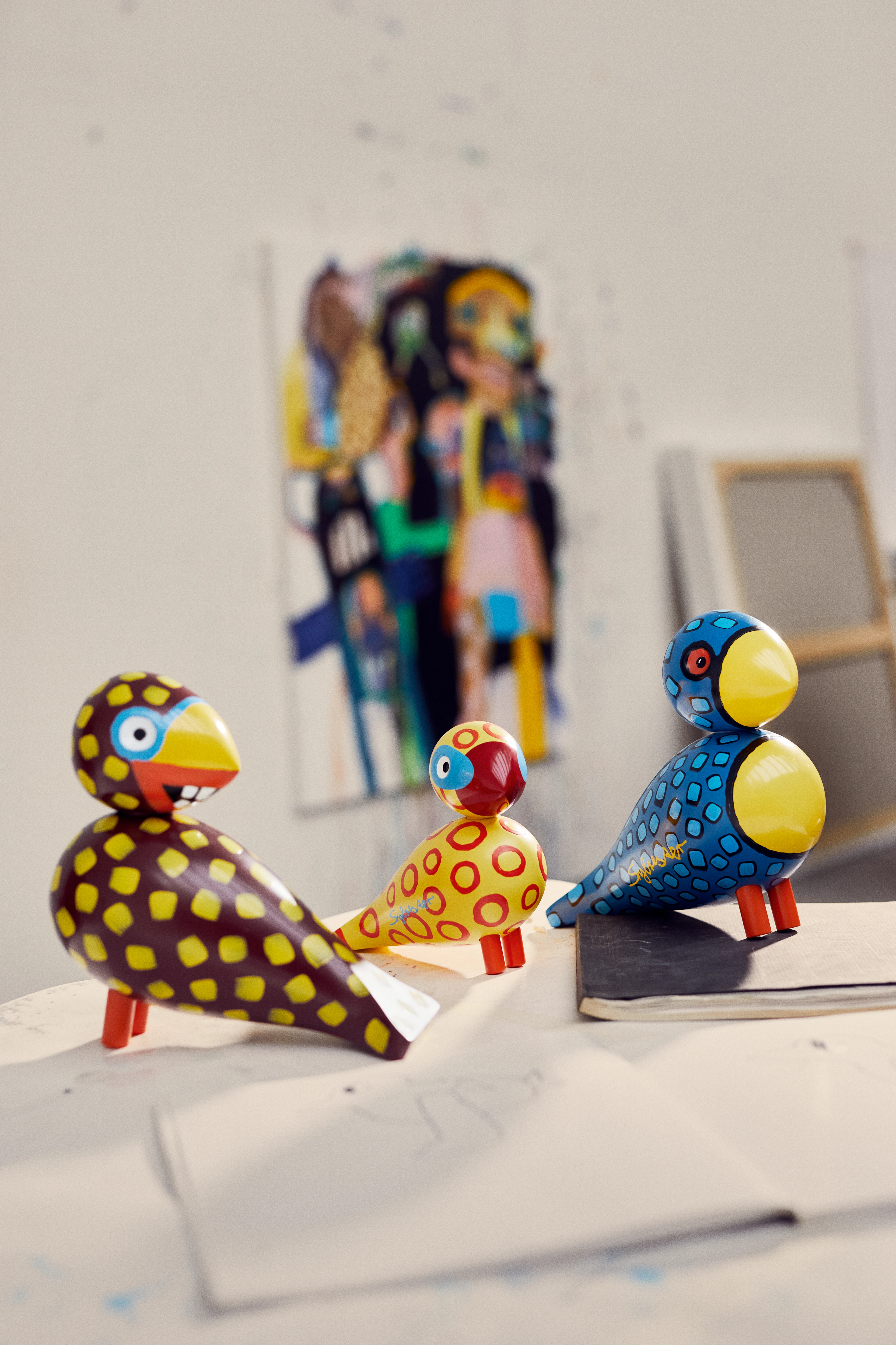 x Leif Sylvester Sångfågel H20 cm från Kay Bojesen i färgen Nightbird, tillverkad av Trä