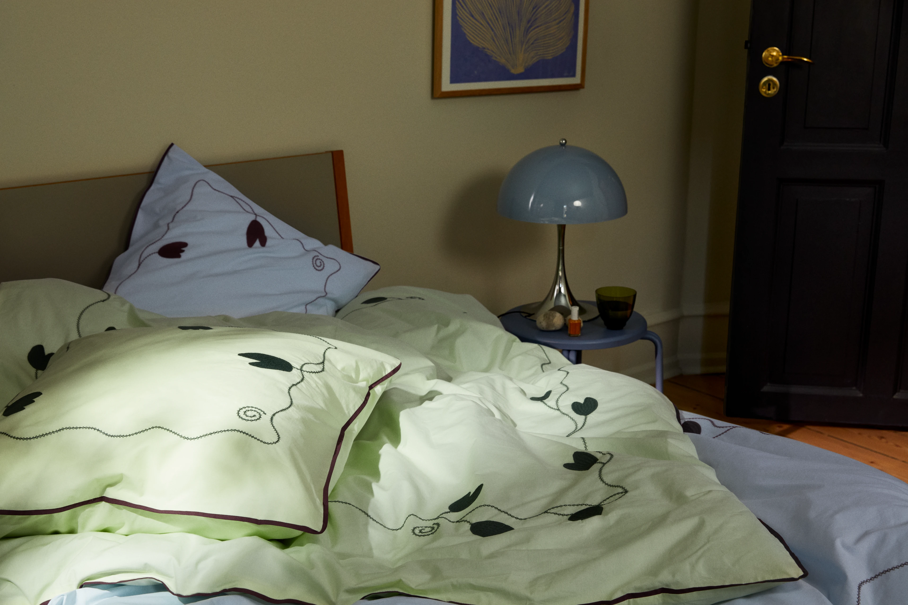 Bed linen 140x200 cm from JUNA in Light green color, made of Cotton