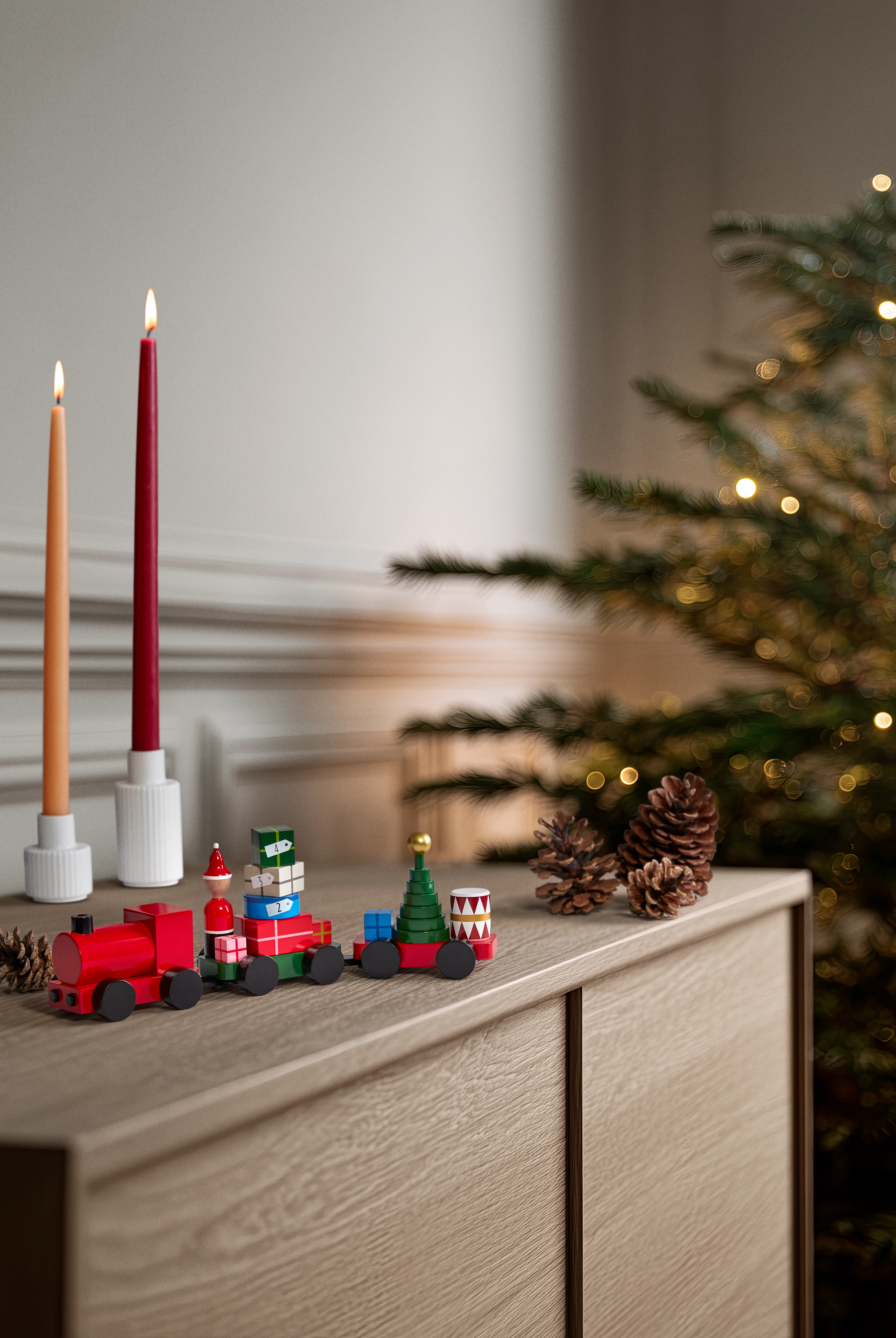 Kay Bojesen Christmas Train from Kay Bojesen in Red color, made of Wood