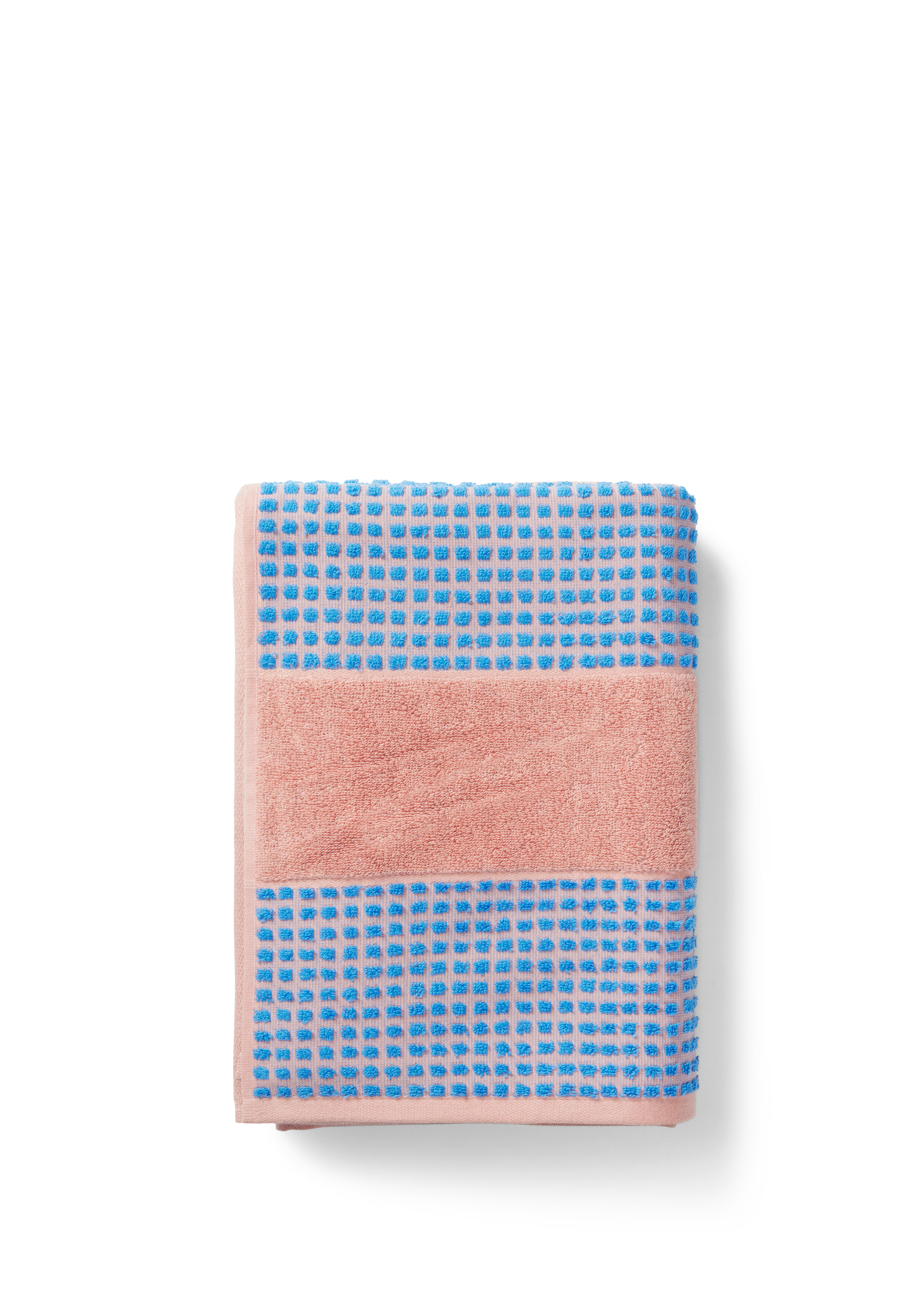 Håndklæde 50x100 cm fra JUNA i farven Soft pink/Blå, lavet af Bomuld