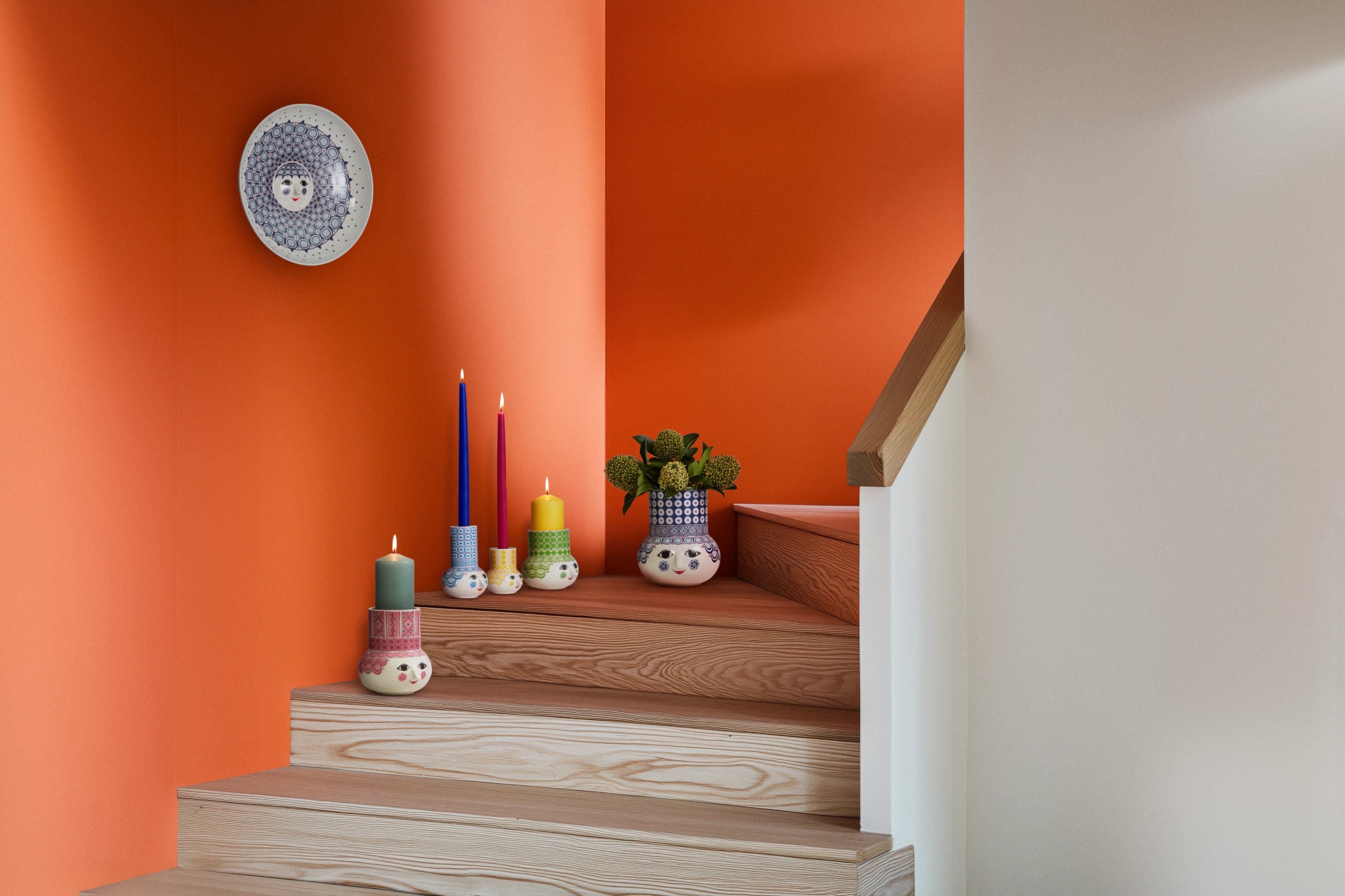 Candle holder H14 cm from Bjørn Wiinblad in Light blue color, made of Ceramics