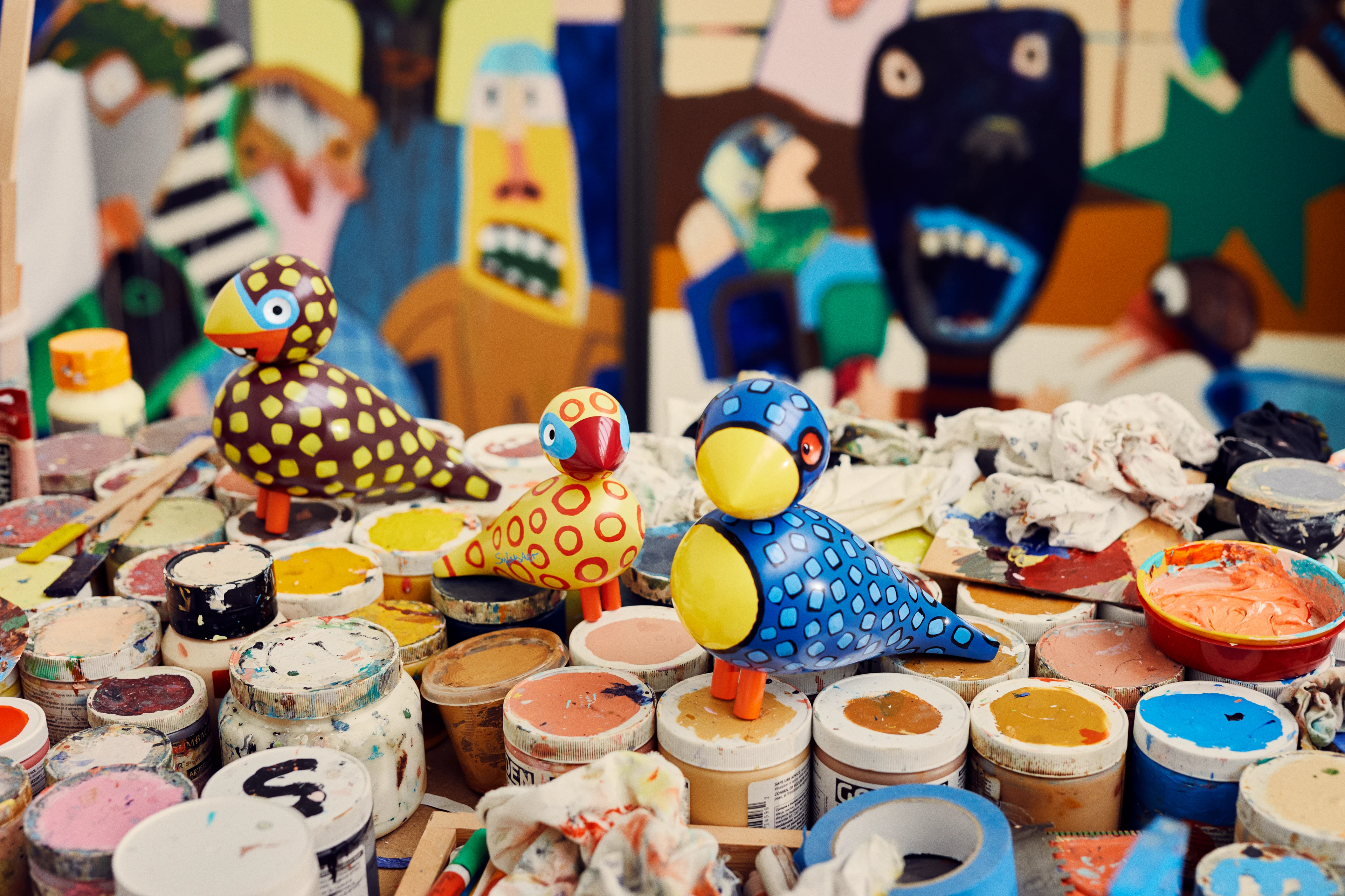 x Leif Sylvester Sångfågel H20 cm från Kay Bojesen i färgen Nightbird, tillverkad av Trä