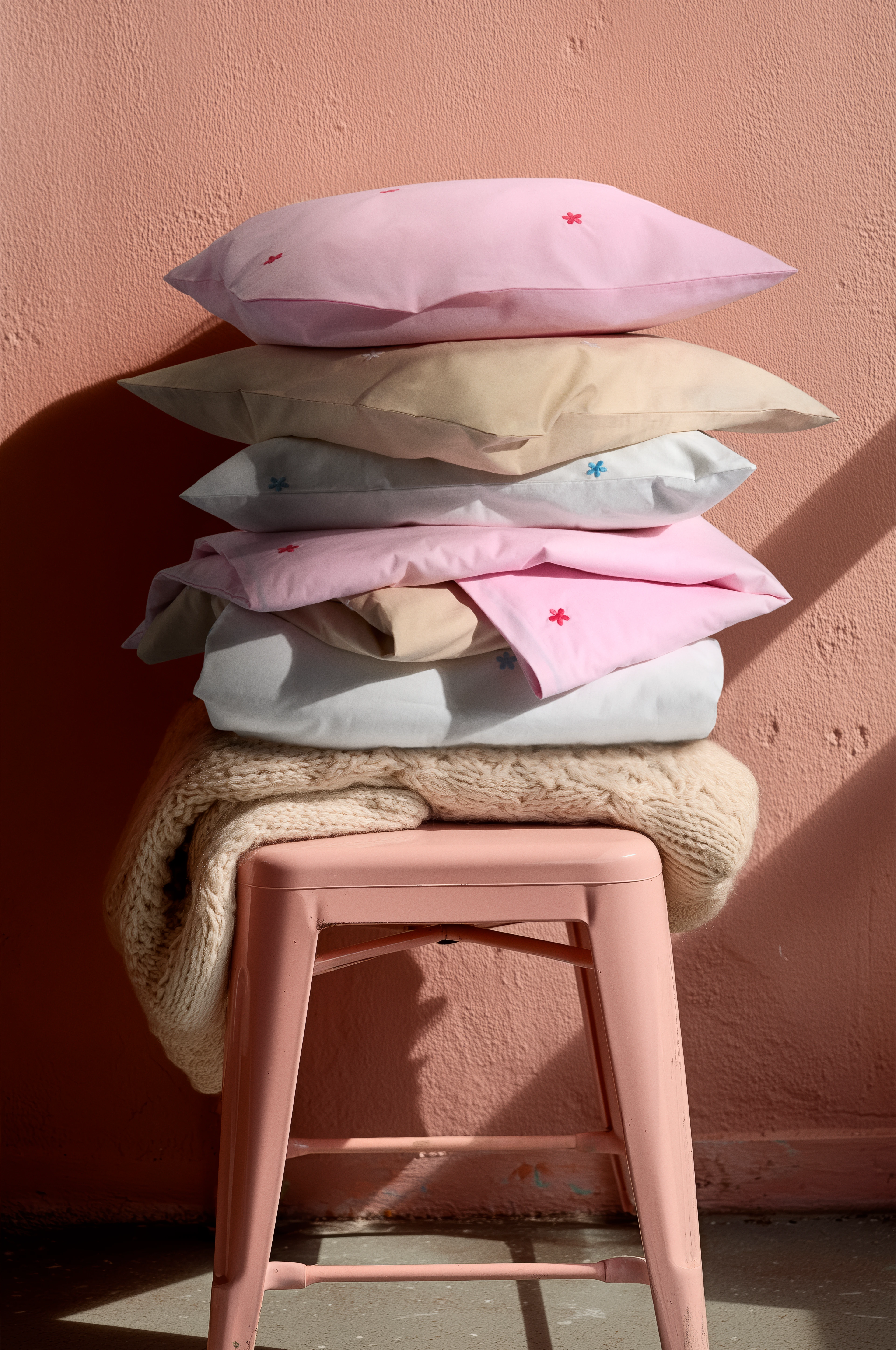 Baby Bed linen 70x100 cm from JUNA in Pink/Red color, made of Cotton