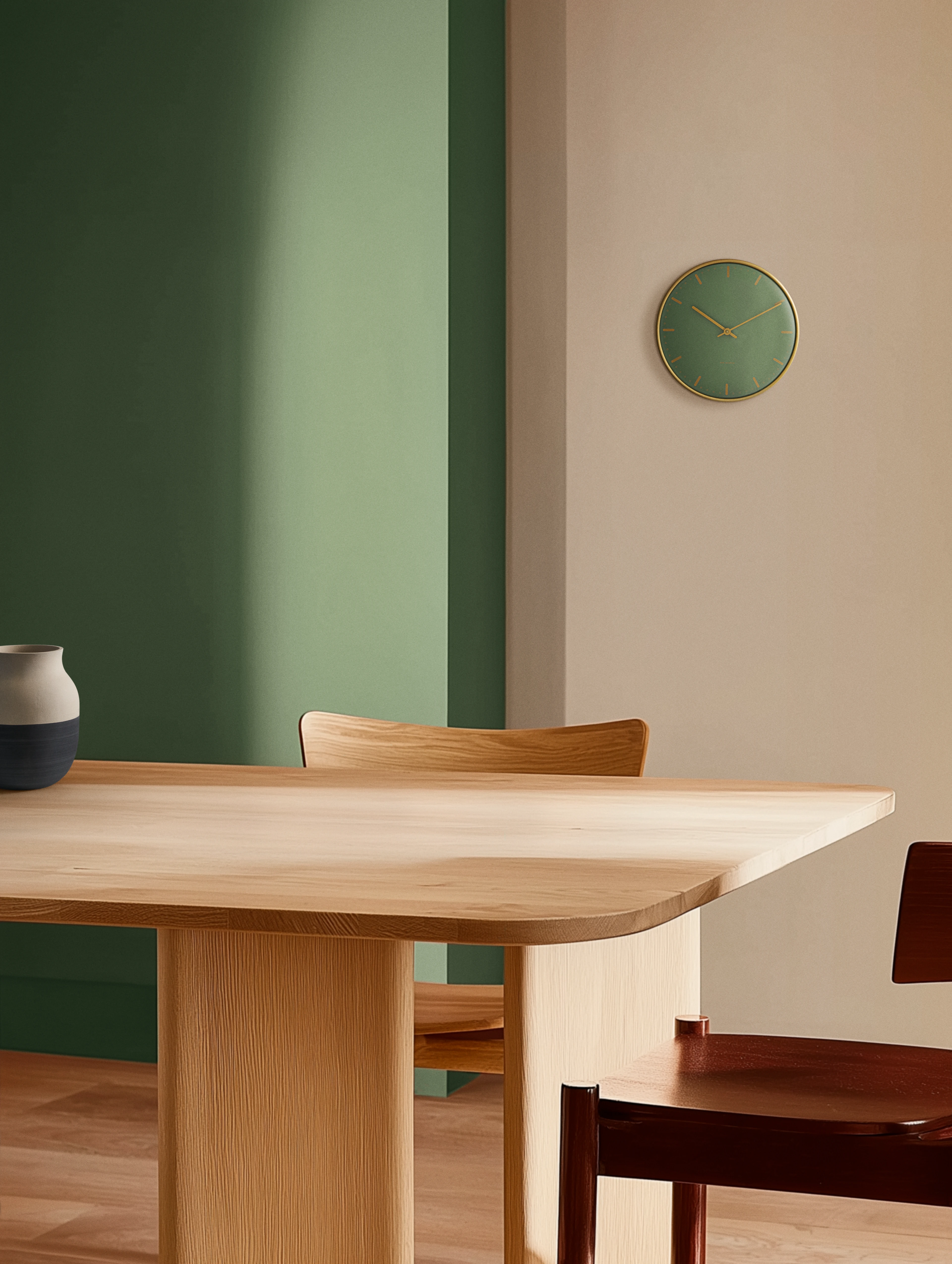 Vægur Ø21 cm fra Arne Jacobsen i farven Grøn, lavet af Metal