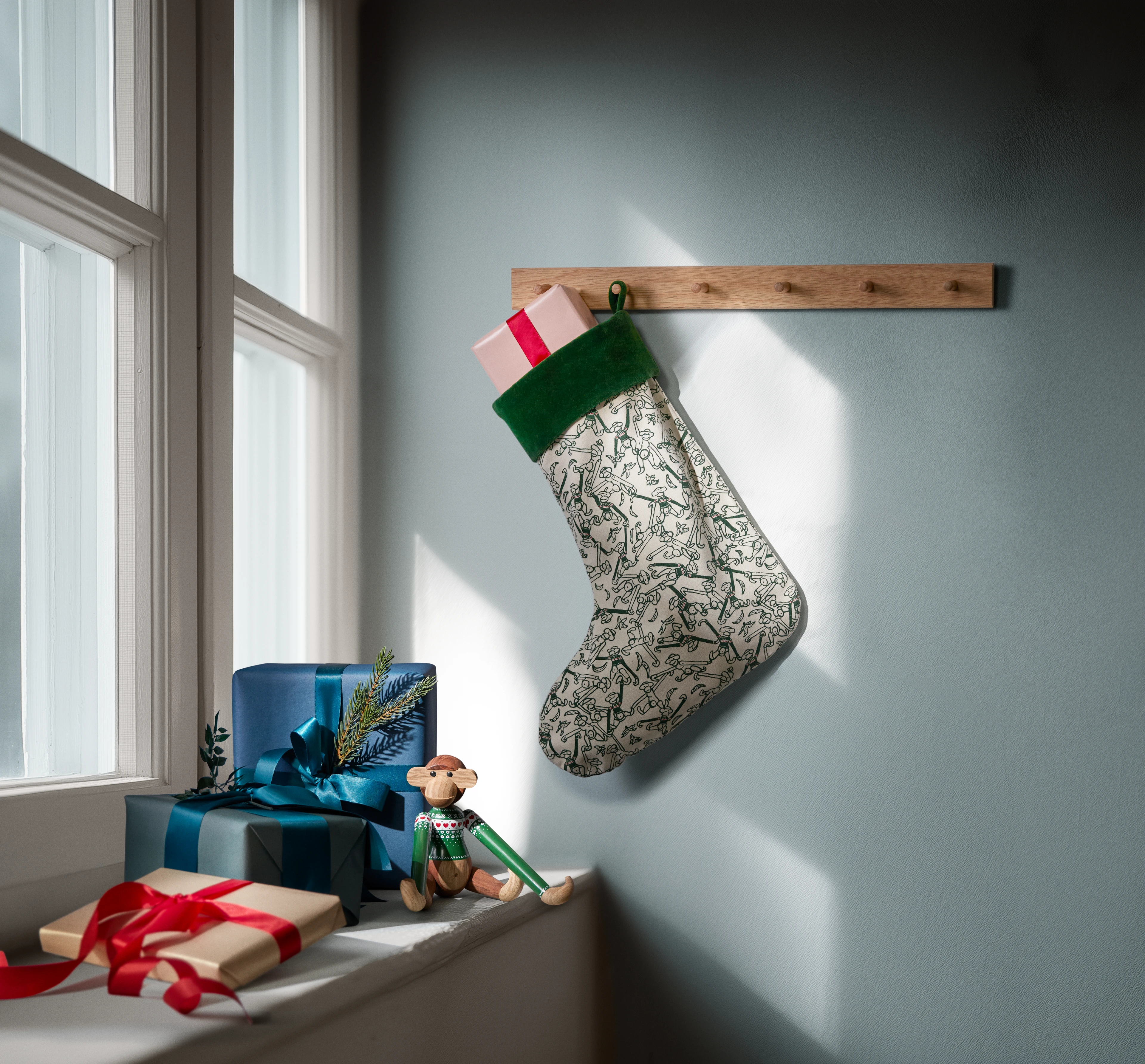 Kay Christmas sock 2025 from Kay Bojesen in Green color, made of Cotton blend