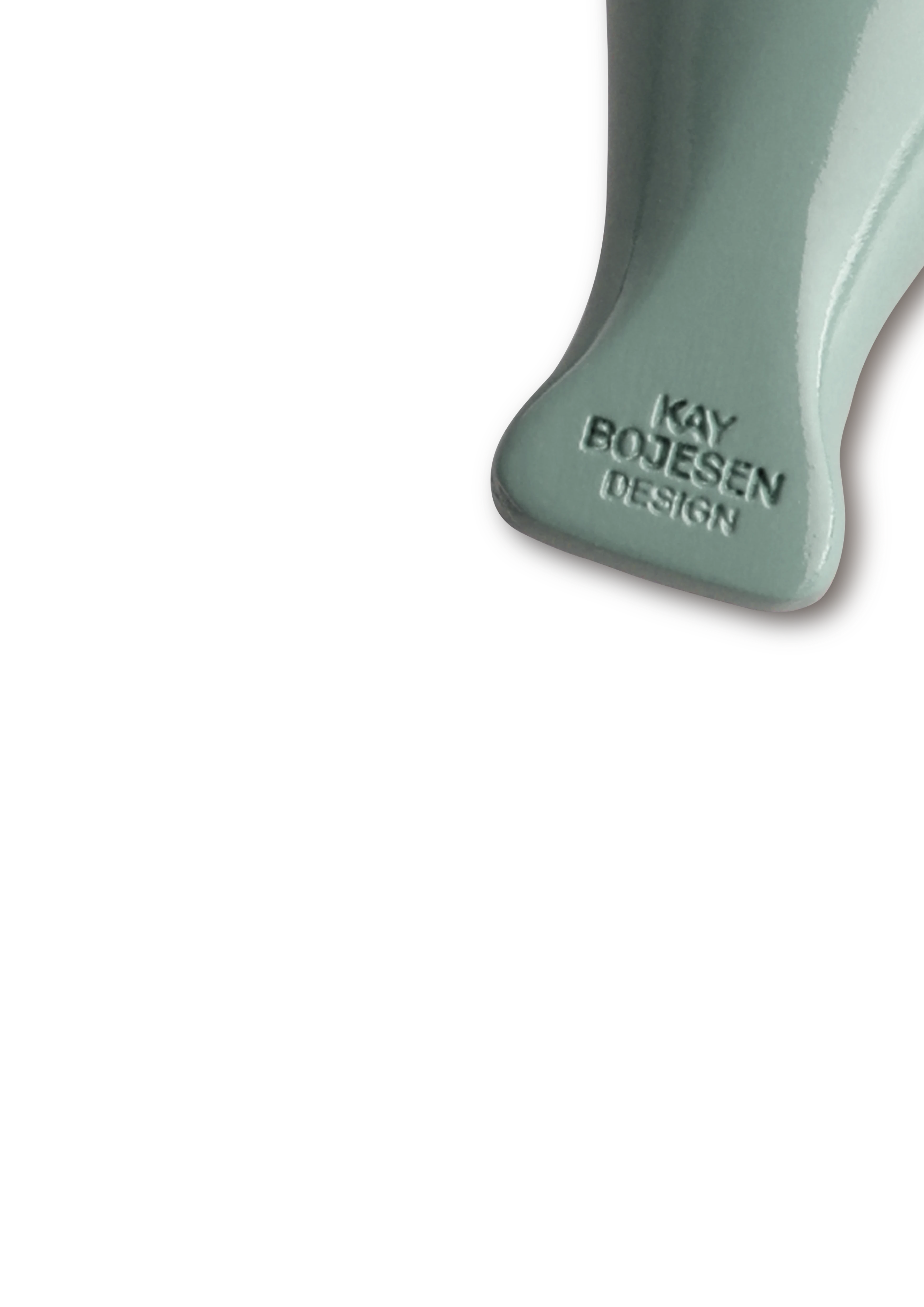 Fugl sølvtonet metall nøkkelring med naturlær fra Kay Bojesen i fargen Grønn, laget av Tre