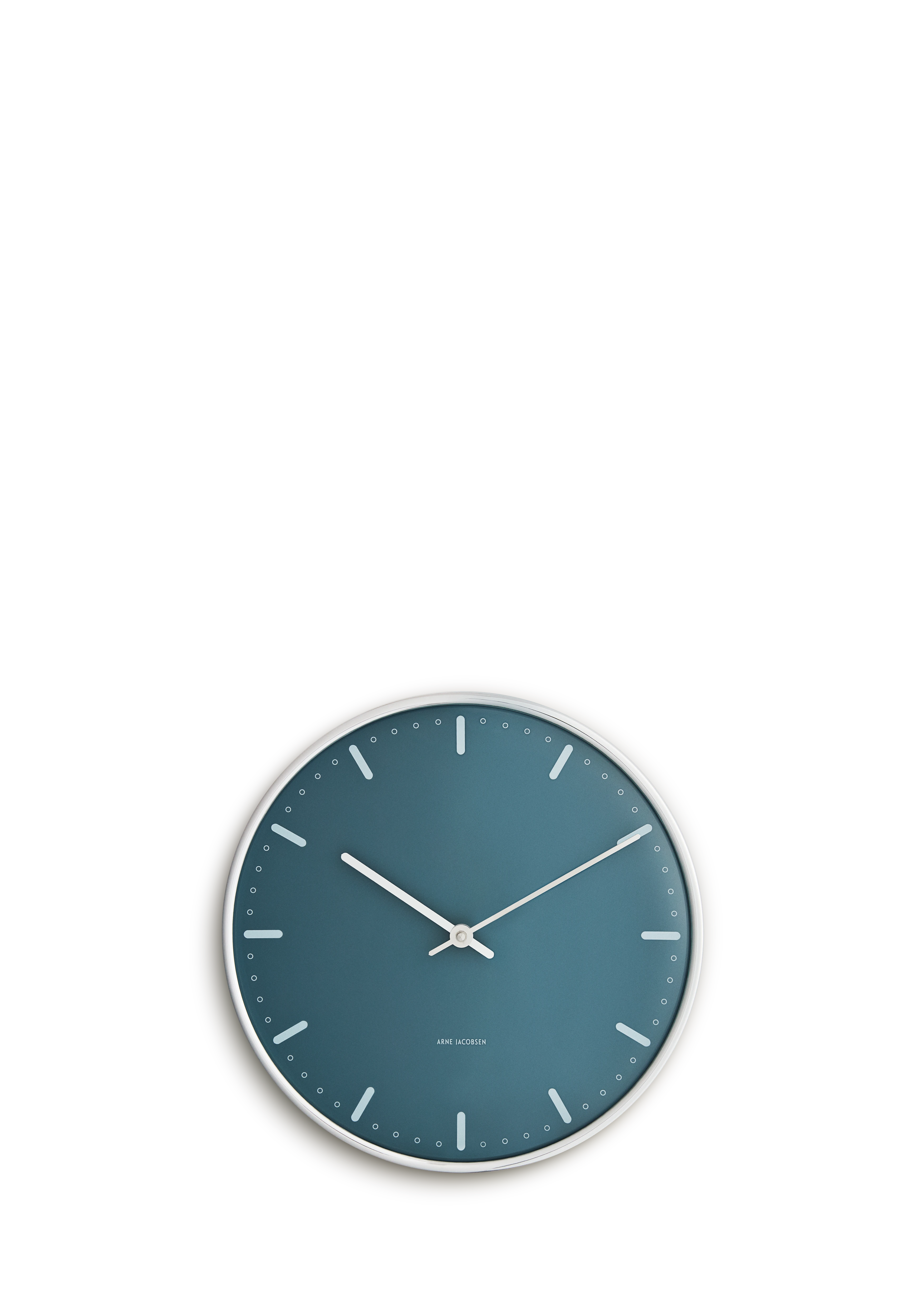 Wanduhr Ø21 cm von Arne Jacobsen in der Farbe Blau, hergestellt aus Metall