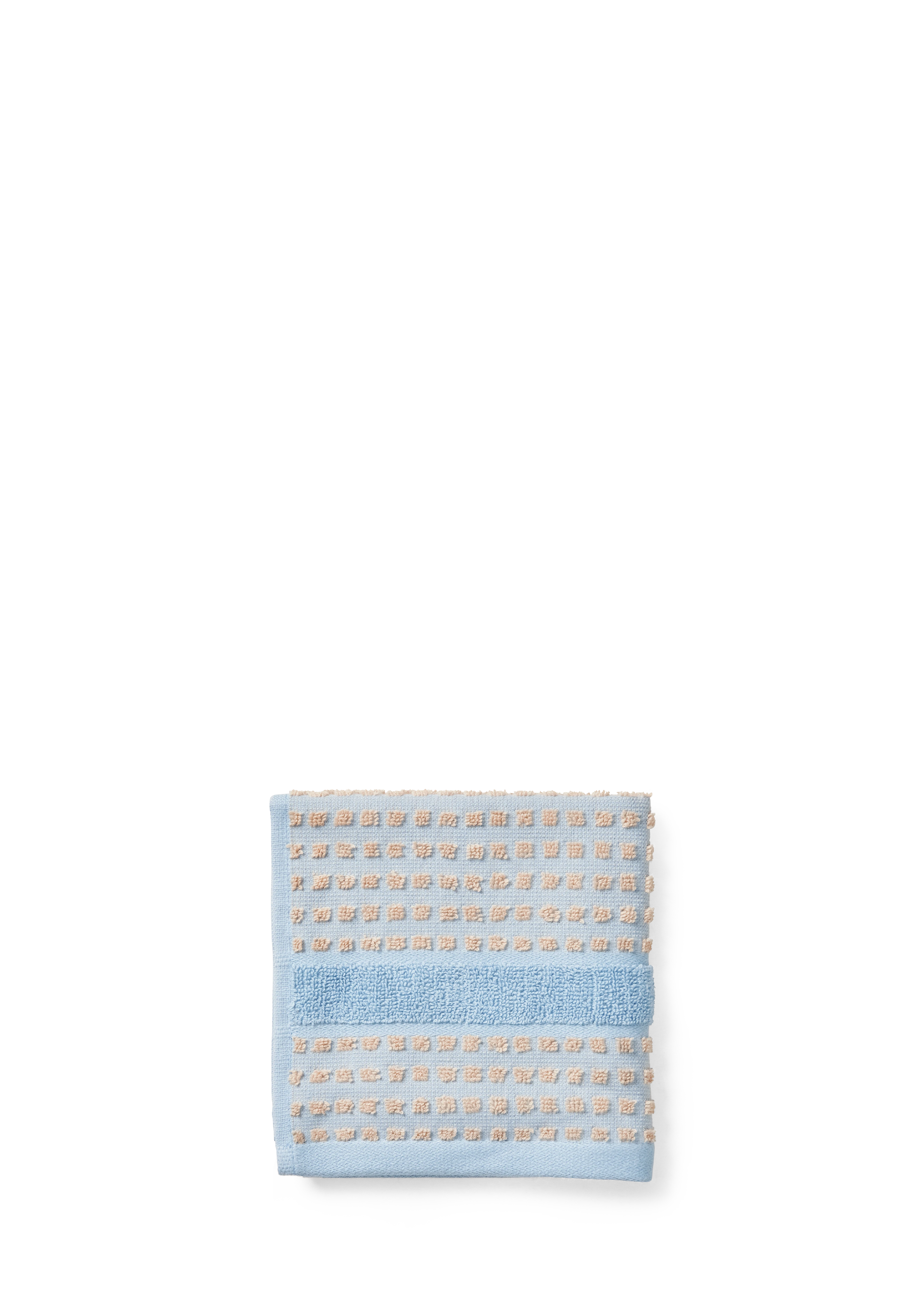 Face cloth 30x30 cm from JUNA in Light blue/Sand color, made of Cotton