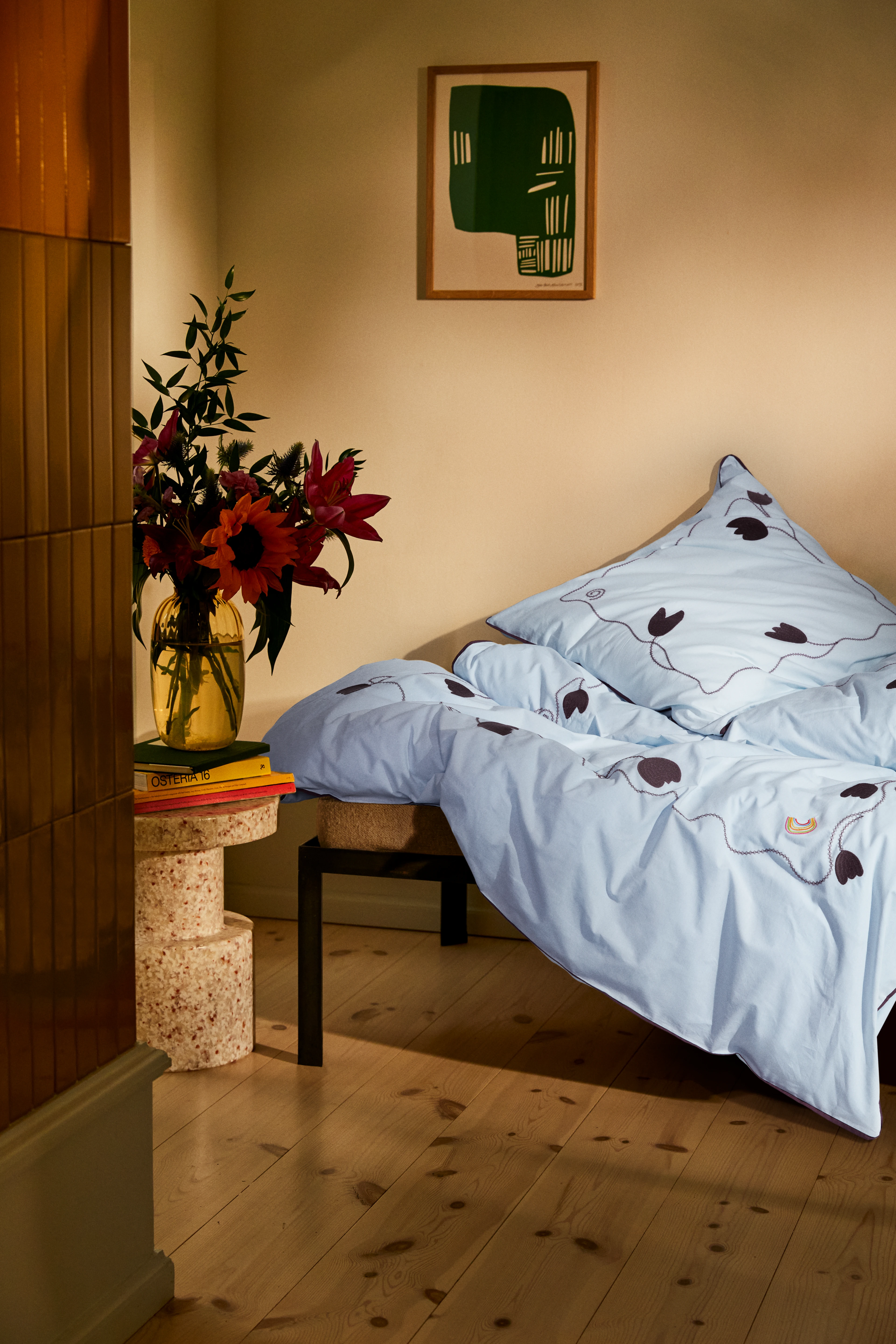 Bed linen 140x200 cm from JUNA in Light blue color, made of Cotton