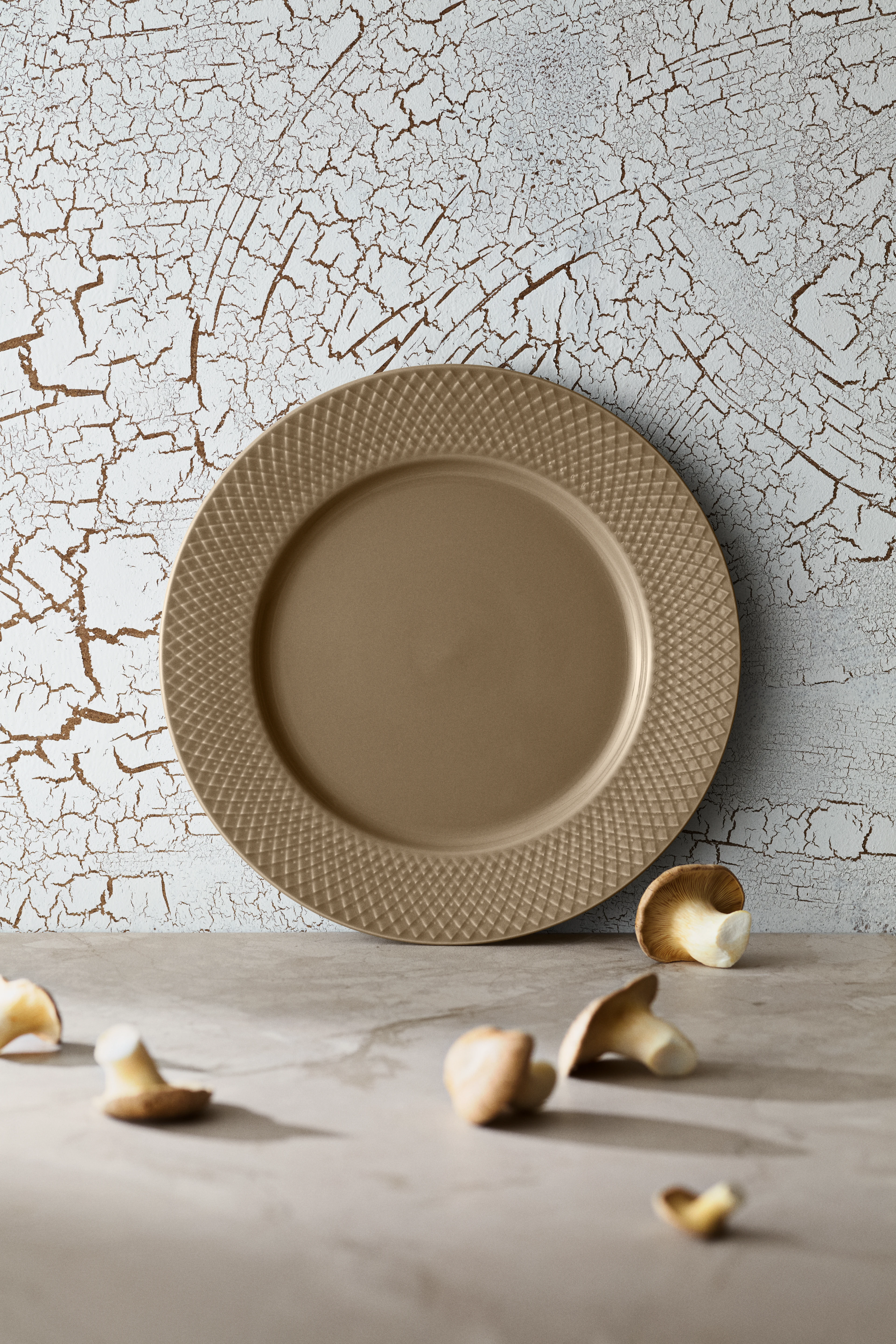 Middagstallerken Ø27 cm fra Lyngby Porcelæn i farven Clay, lavet af Keramik