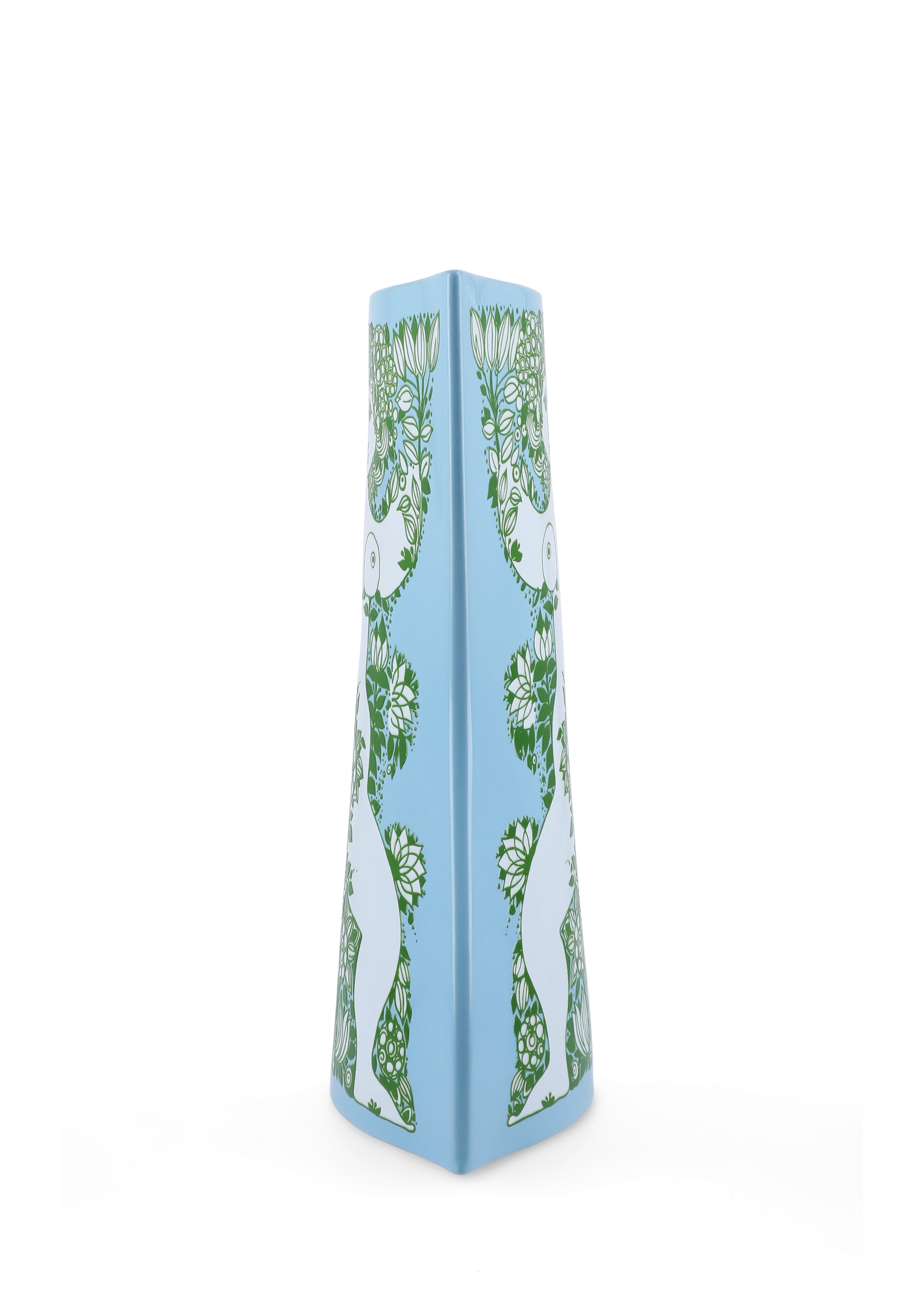 Vase H28.5 cm from Bjørn Wiinblad in Light Blue/Green color, made of Ceramics