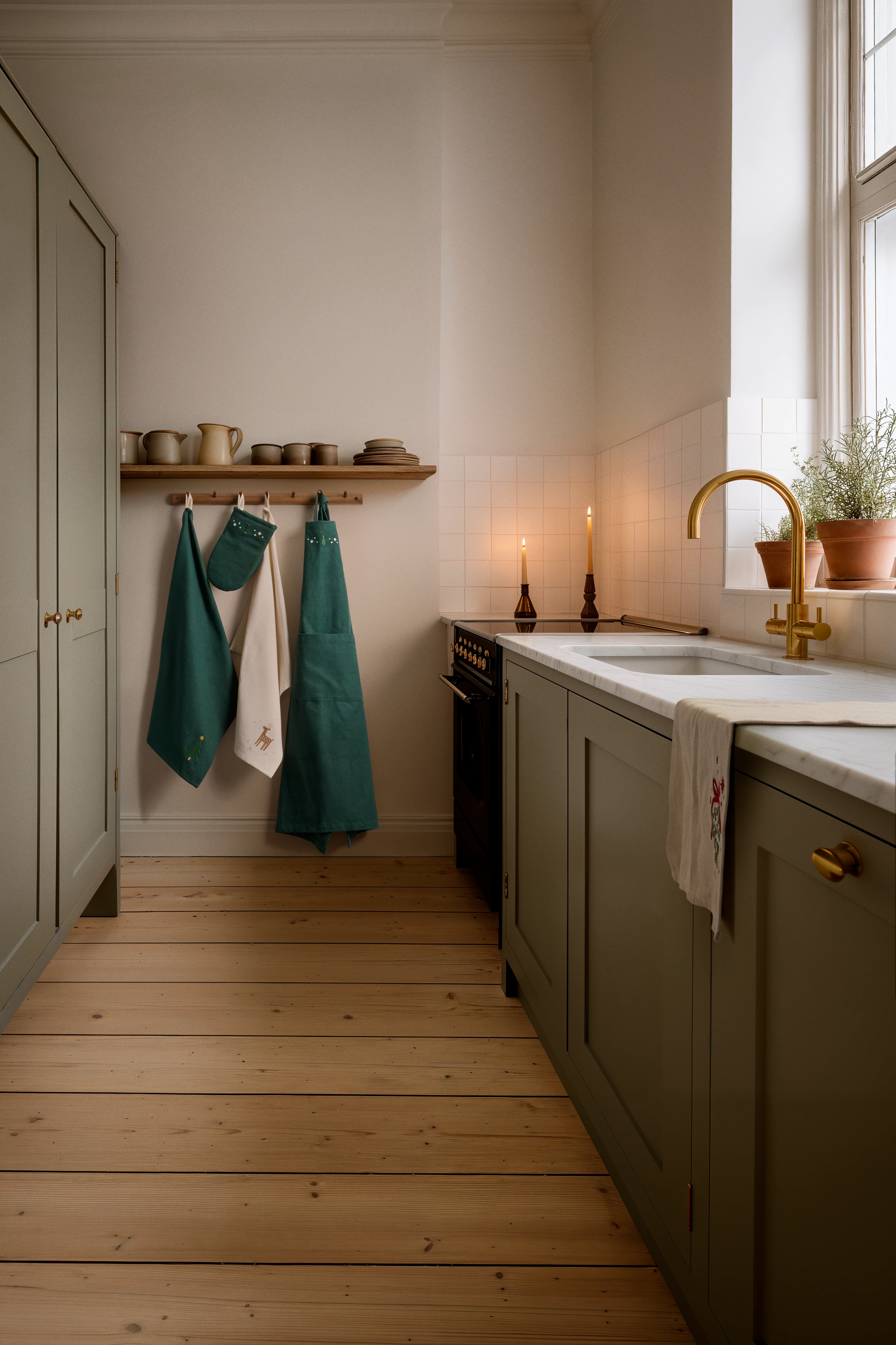 Kjøkkenhåndkle 50x70 cm fra JUNA i fargen Cream, laget av Bomullsblanding