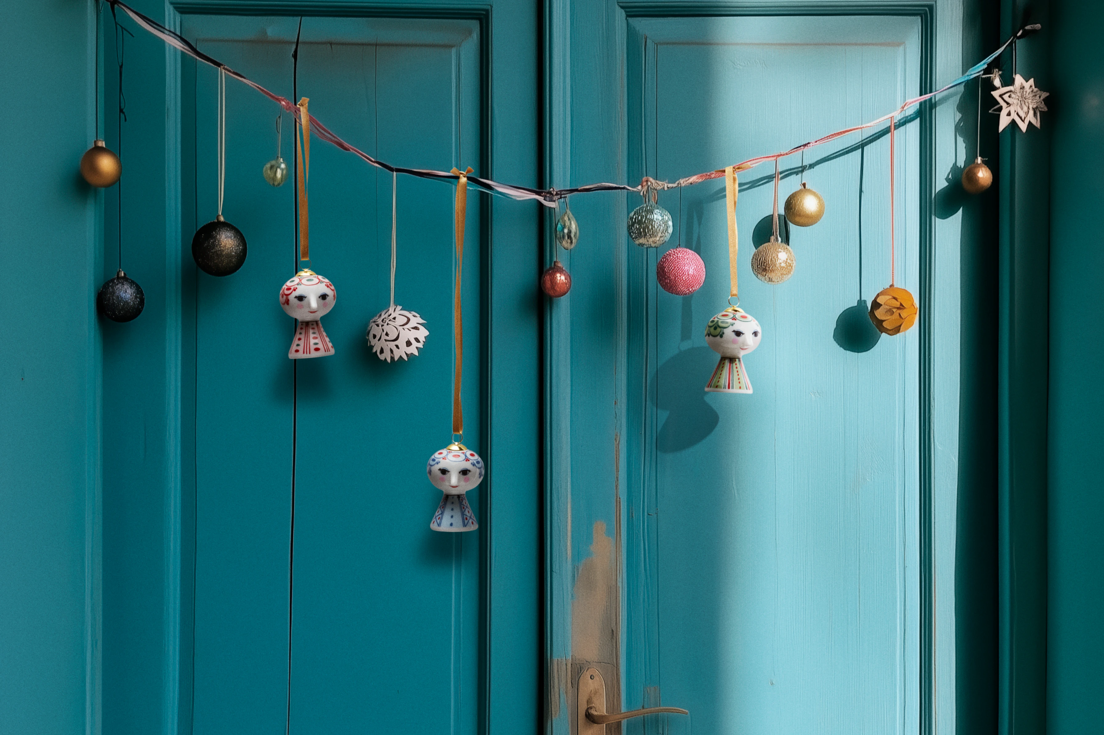 Weihnachts Hängeschmuck 2025 H7.5 von Bjørn Wiinblad in der Farbe Grün, hergestellt aus Keramik