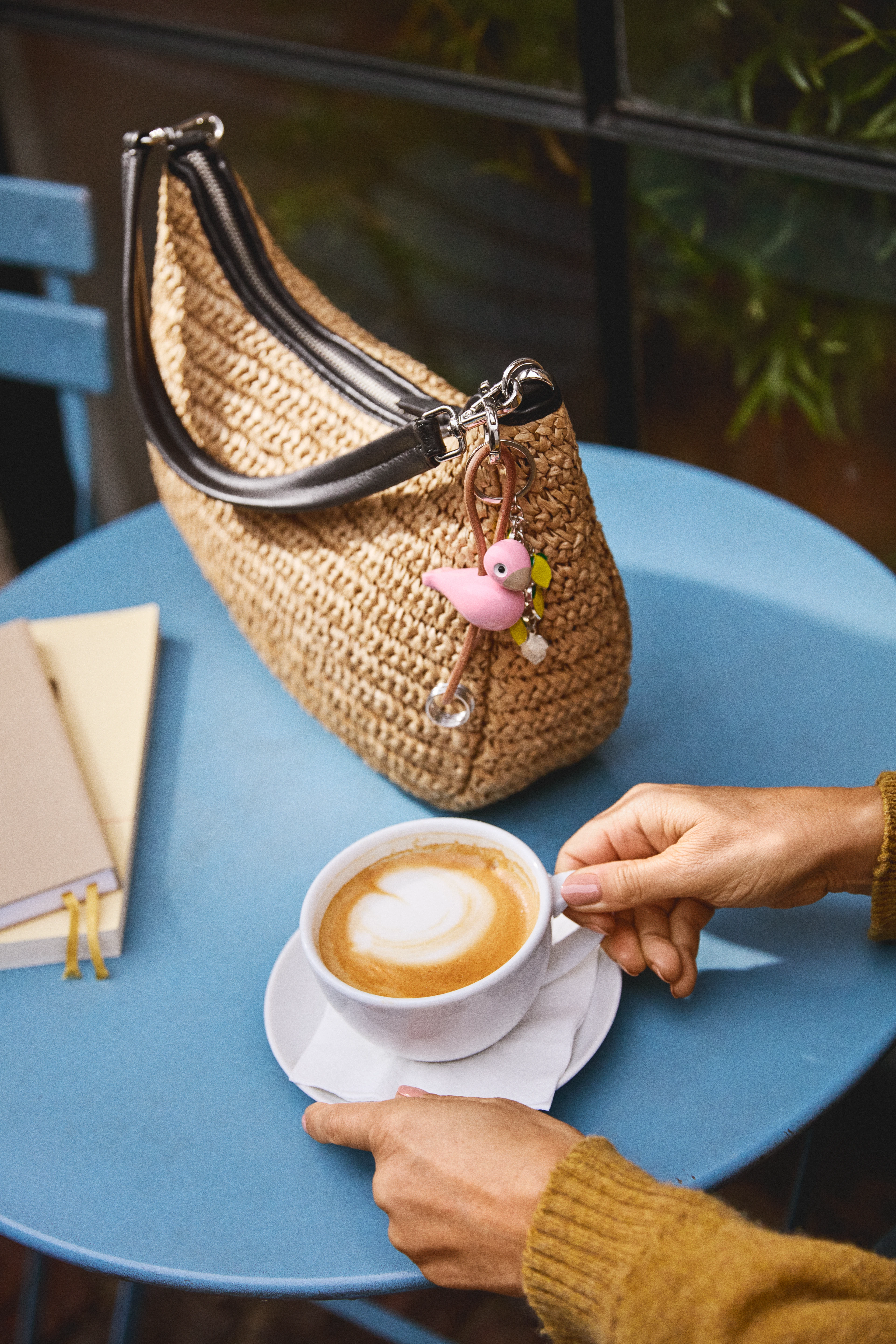 Bird silver metal Keychain with Natural Leather from Kay Bojesen in Rose color, made of Wood