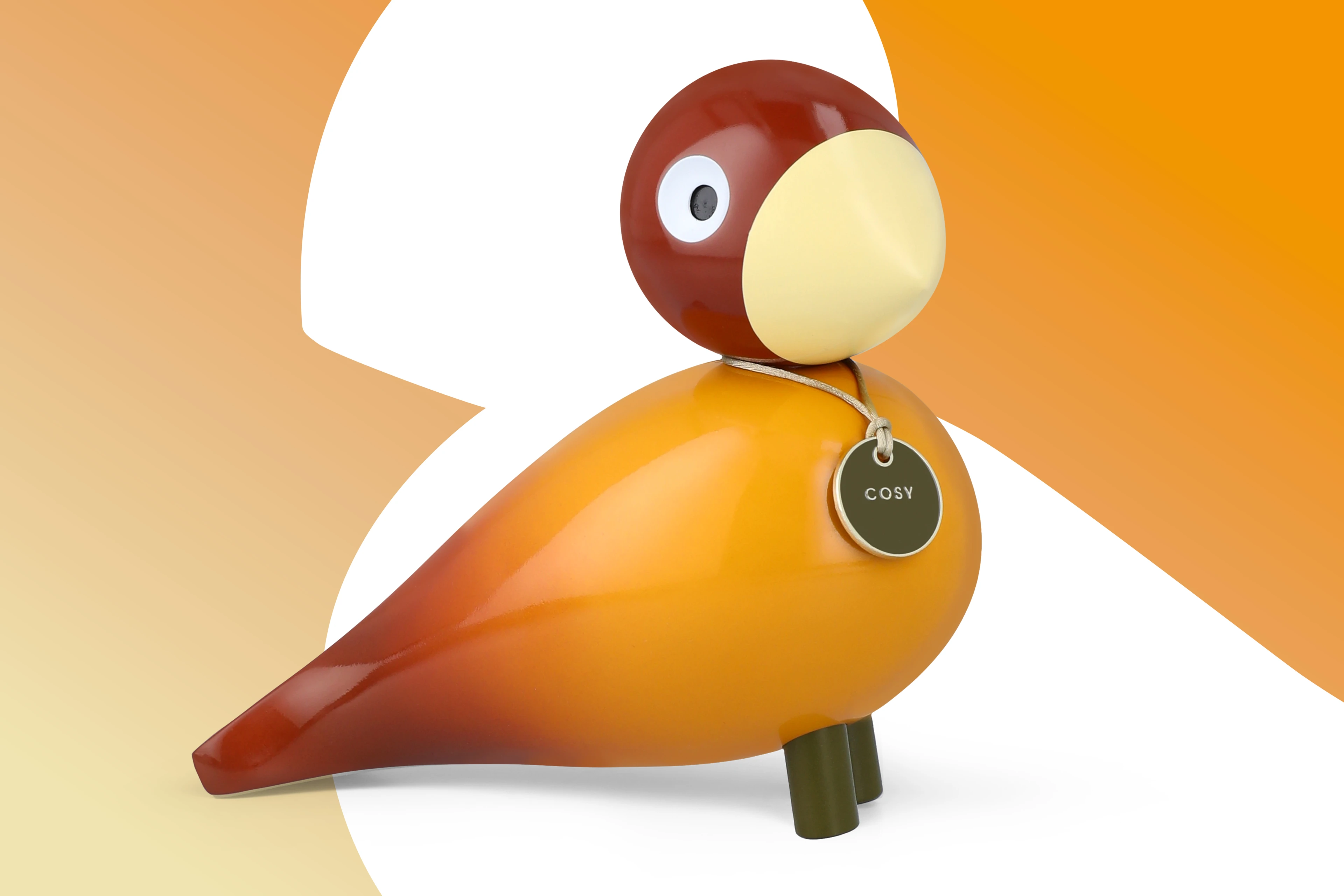 Cosy Story Bird H15.5 cm from Kay Bojesen in Orange color, made of Wood