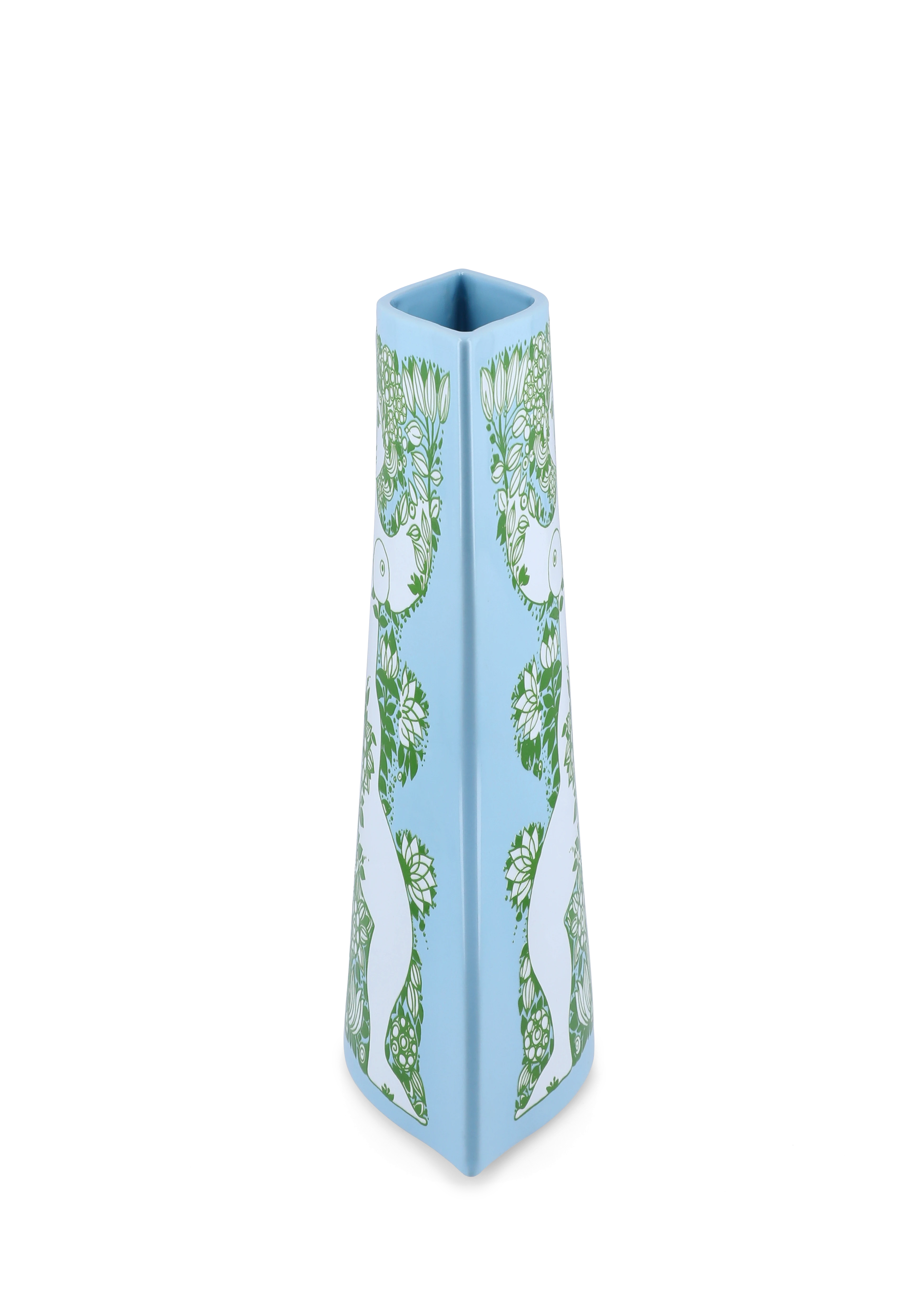 Vase H28.5 cm fra Bjørn Wiinblad i farven Lys blå/Grøn, lavet af Keramik