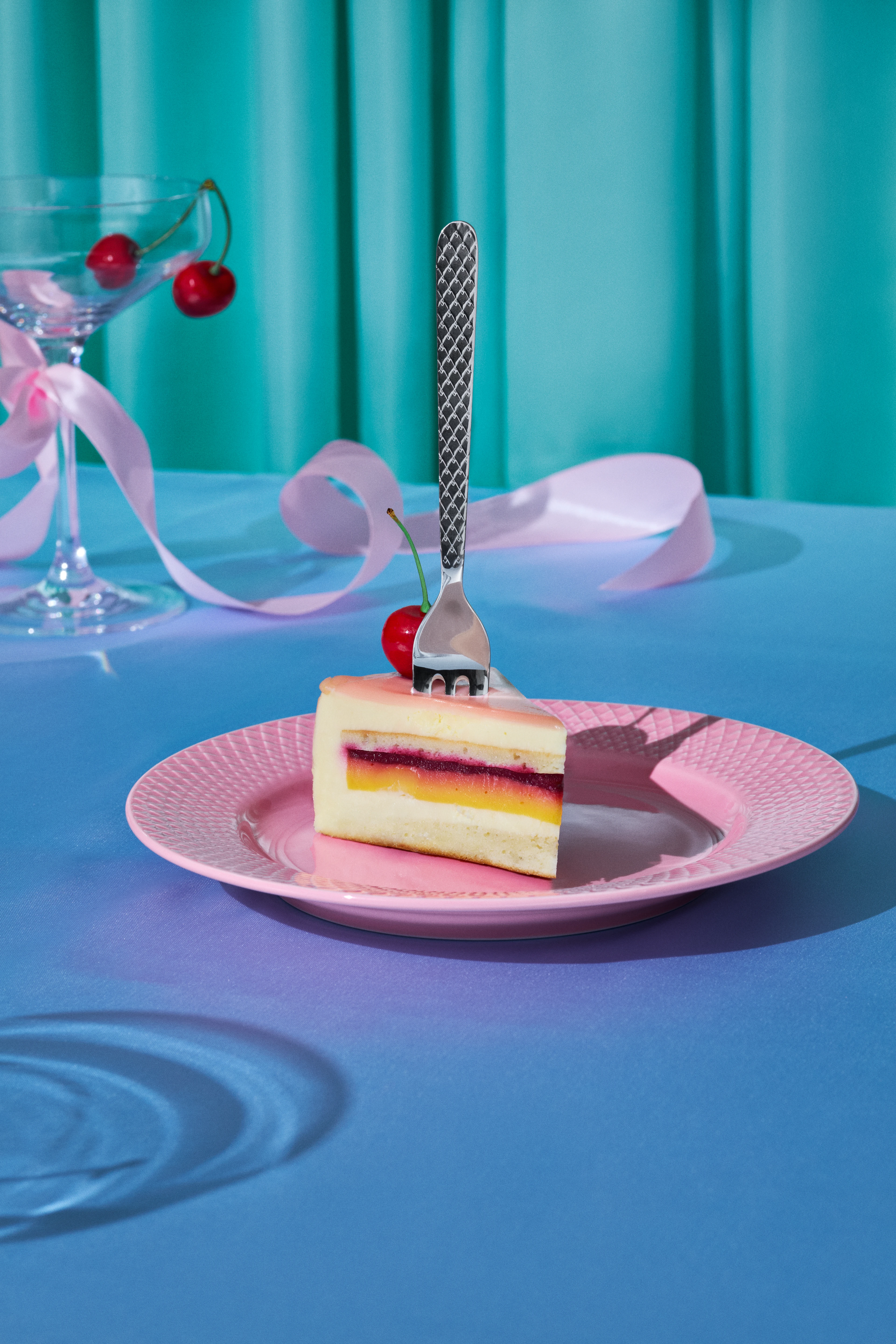 Cake fork 4 pcs. from Lyngby Porcelæn in Steel color, made of Metal