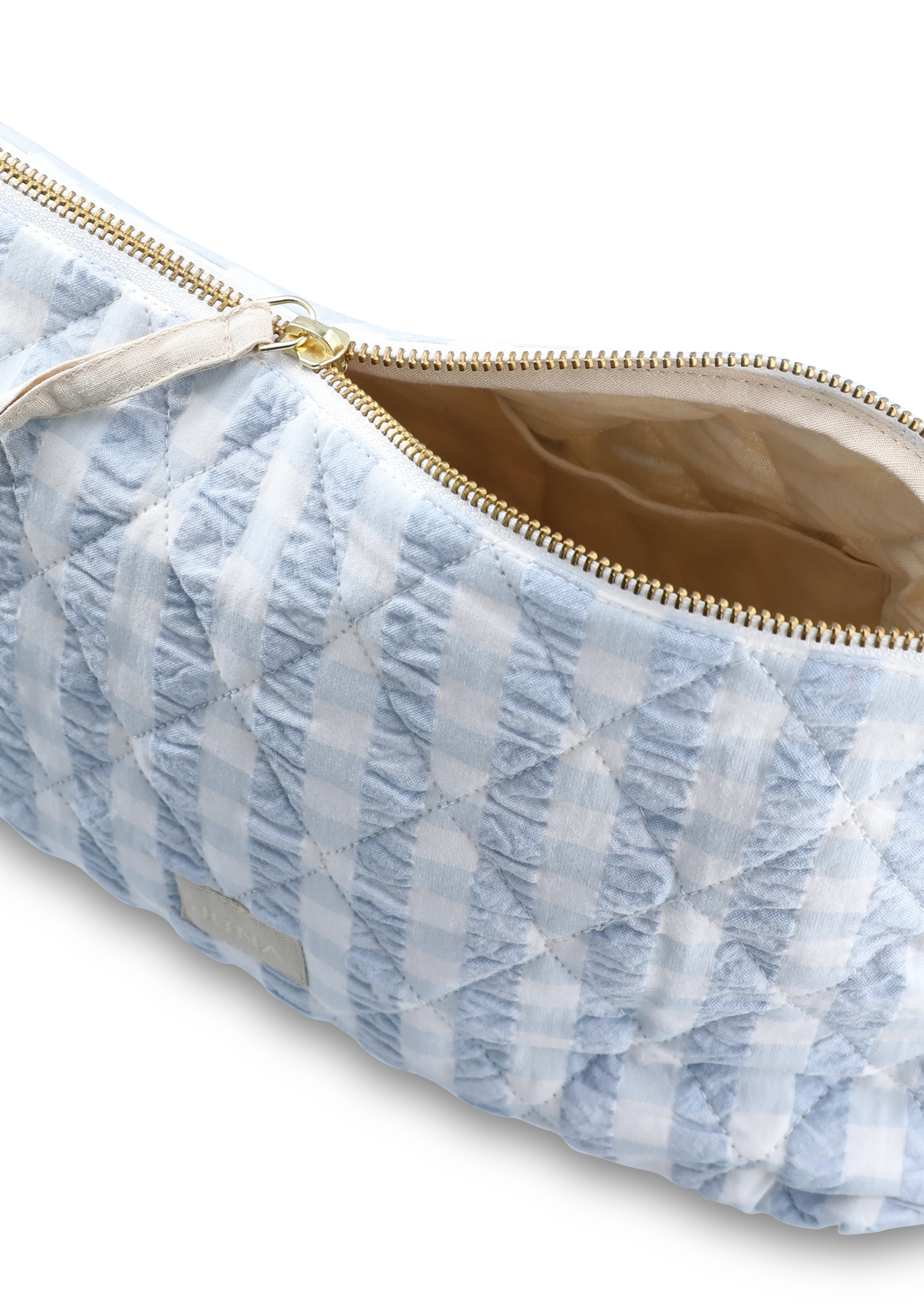 Karla Toilettaske 30x10x20 cm fra JUNA i farven Lys blå/Hvid, lavet af Bomuld