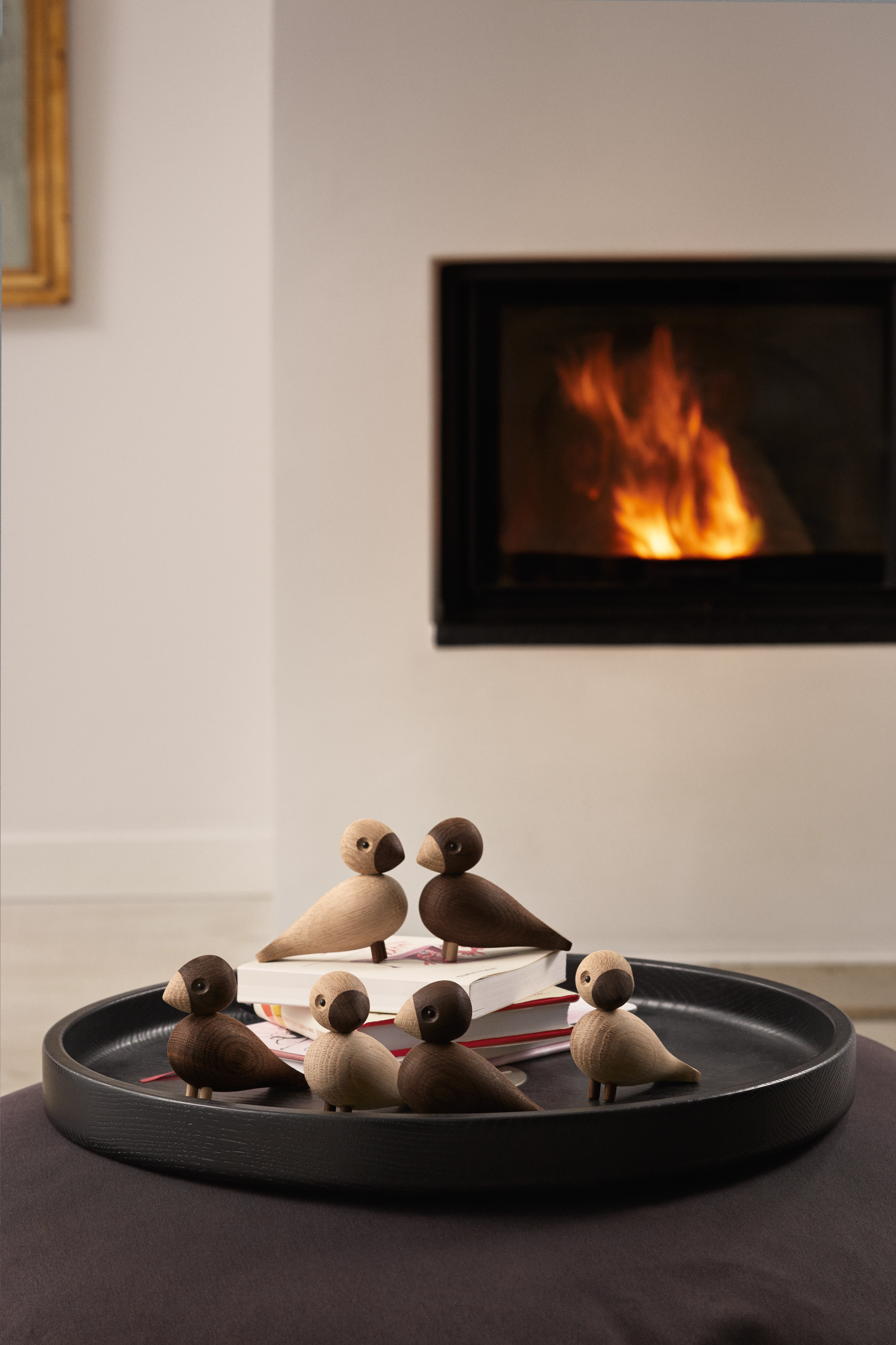 Lovebirds H9 cm 1 pair from Kay Bojesen in Oak/Smoked oak color, made of Wood