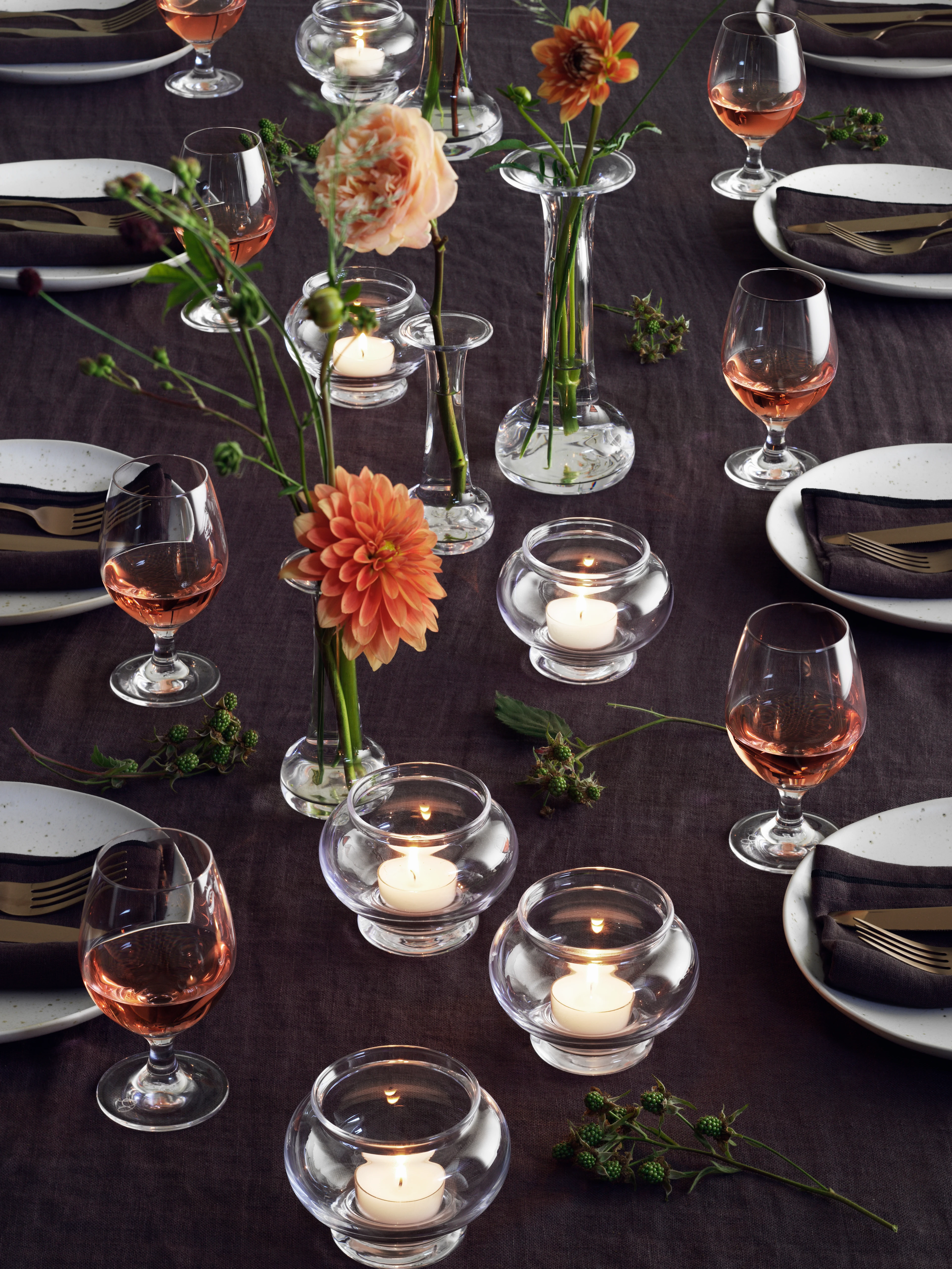 Fyrfadsstage Ø9 cm fra Holmegaard i farven Klar, lavet af Glas