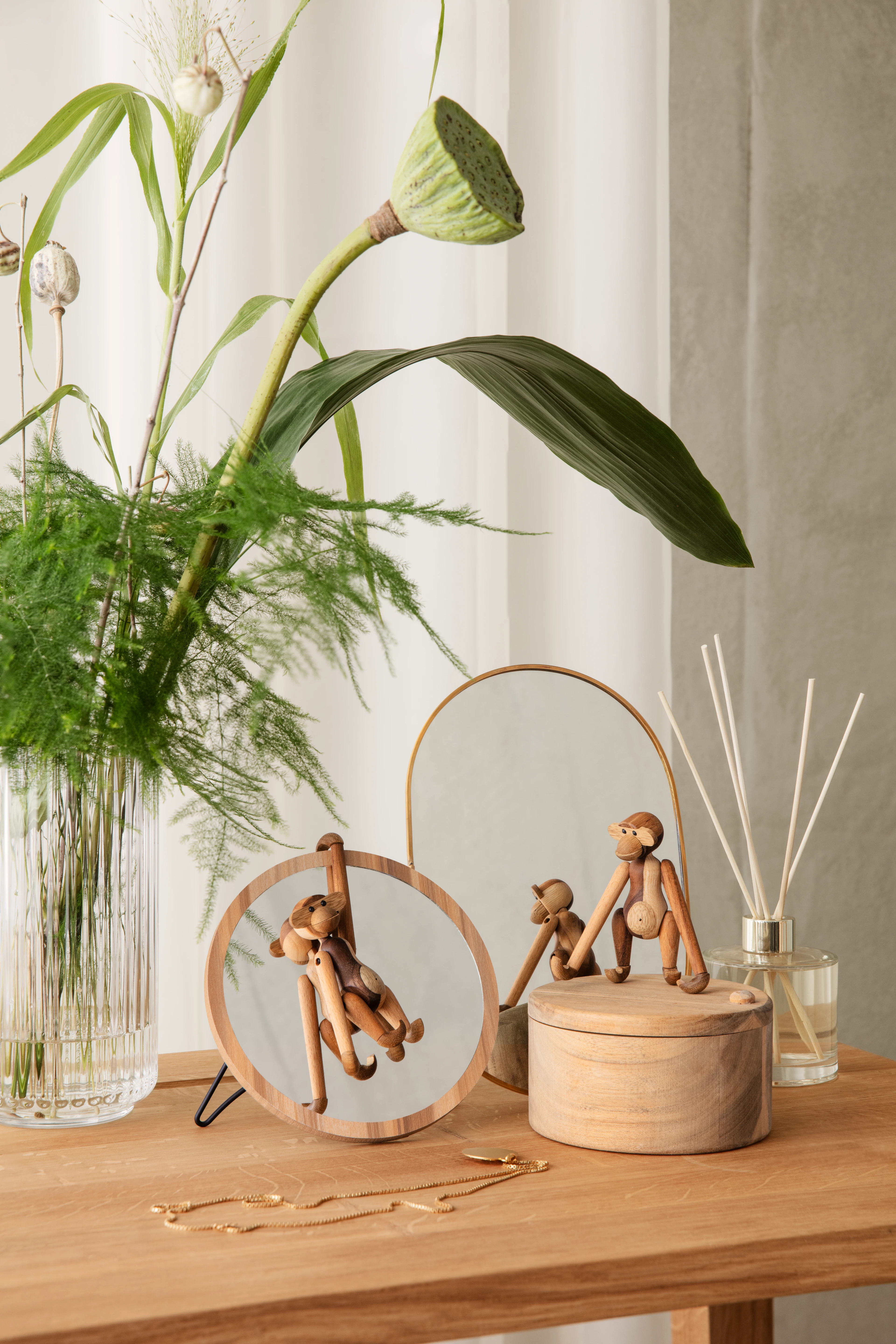 Reworked Affe mini von Kay Bojesen in der Farbe Mixed wood, hergestellt aus Holz